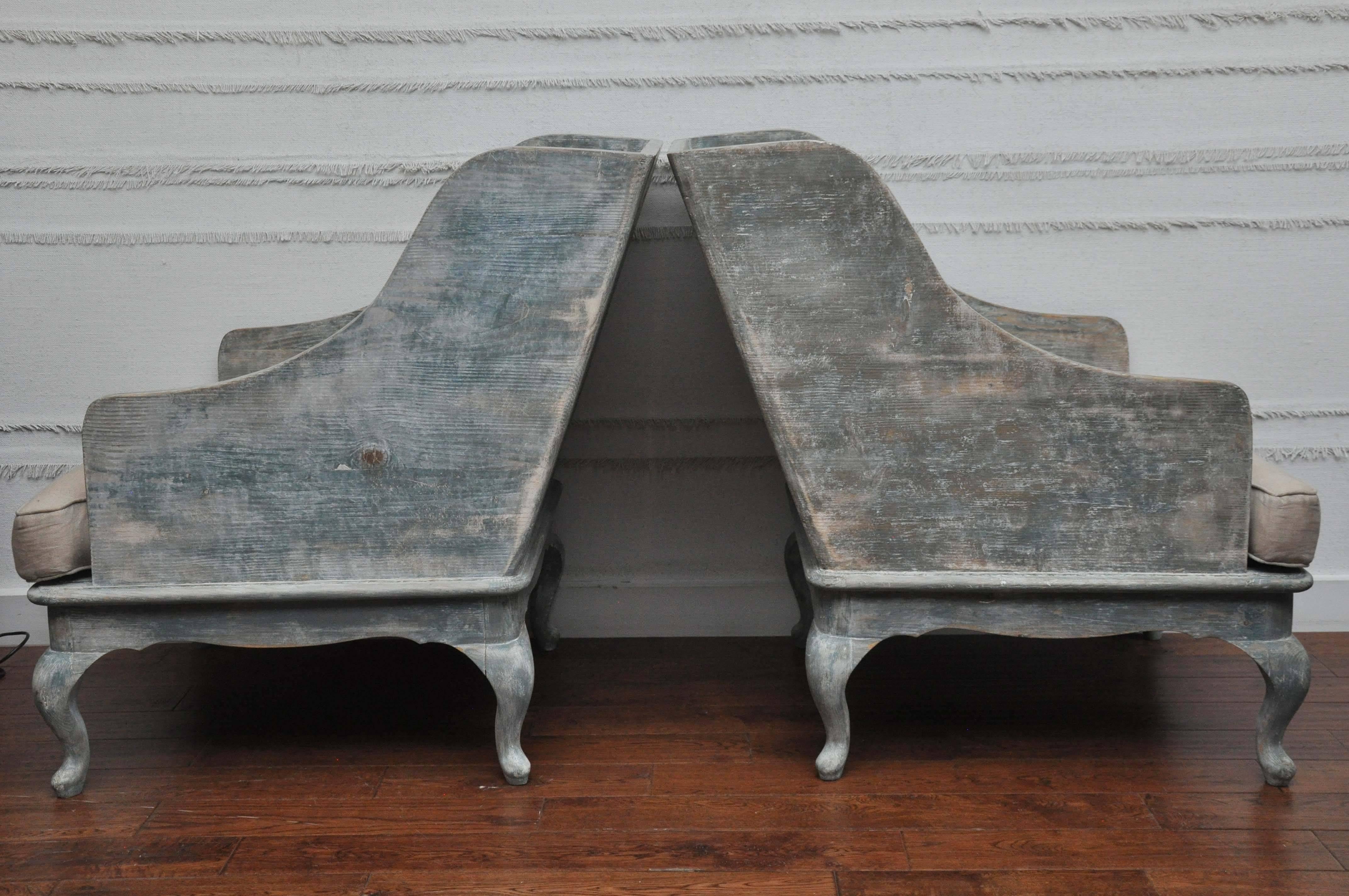 Early 20th Century Reproduction Pair of Primitive Painted Wood Chairs 2