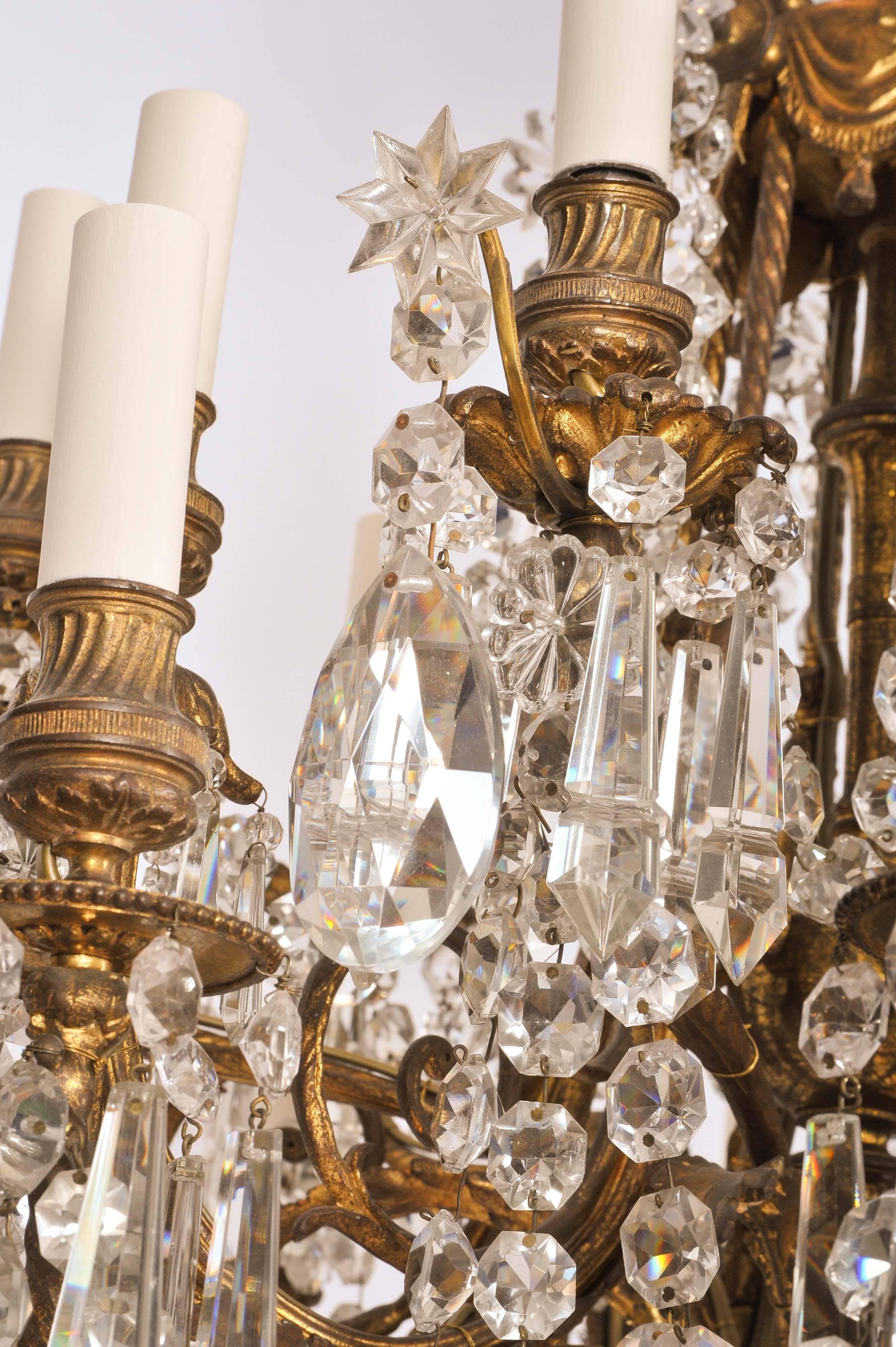 Mid-19th Century Ormolu and Crystal Chandelier 3