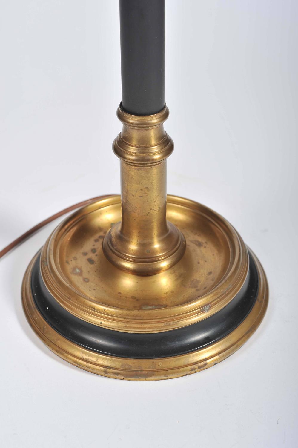 Brass Floor Lamp by Chapman with painted toleware shade at 1stdibs
