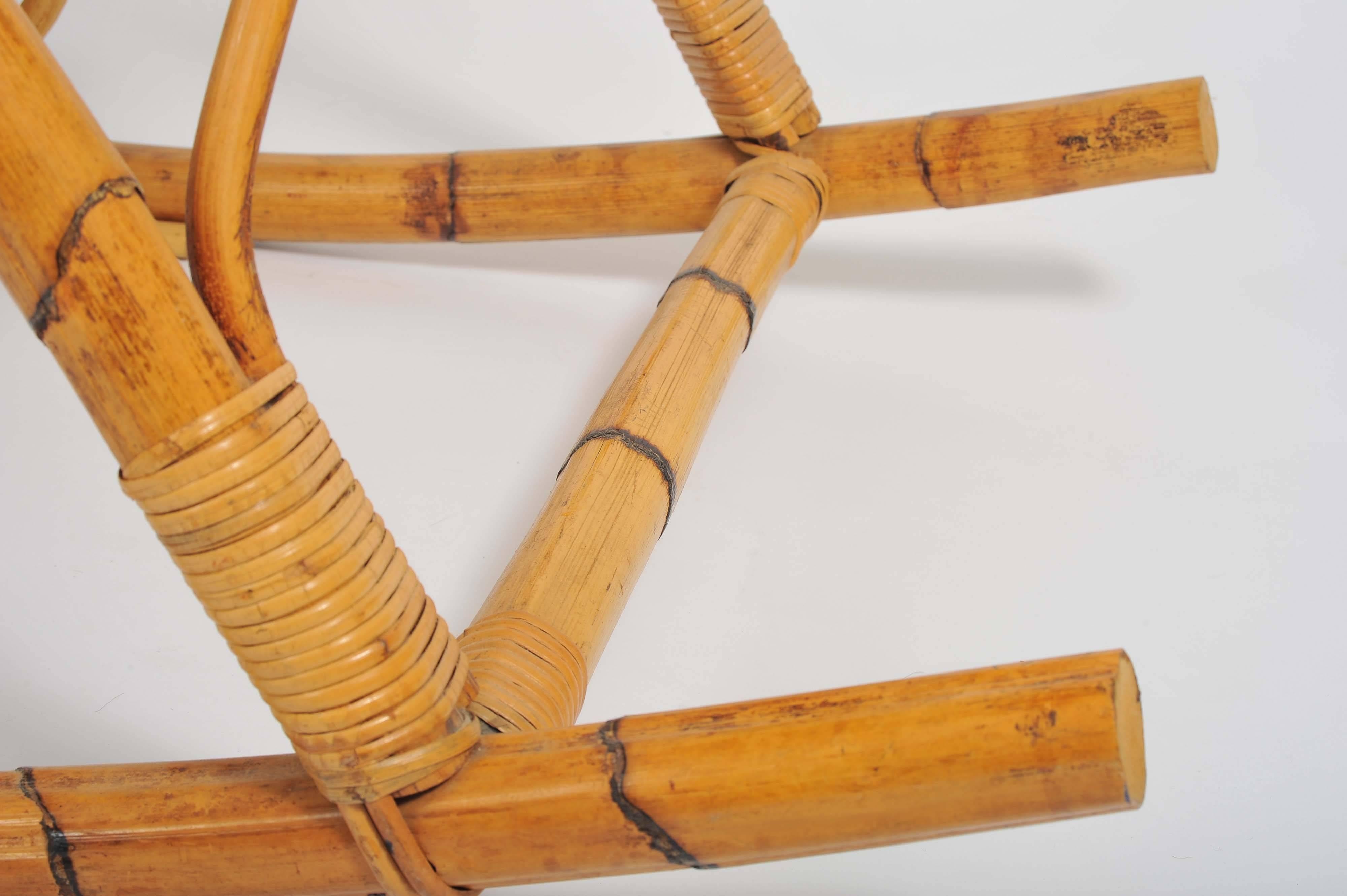 Natural Bamboo Rocking Chair Attributed to Franco Albini 2