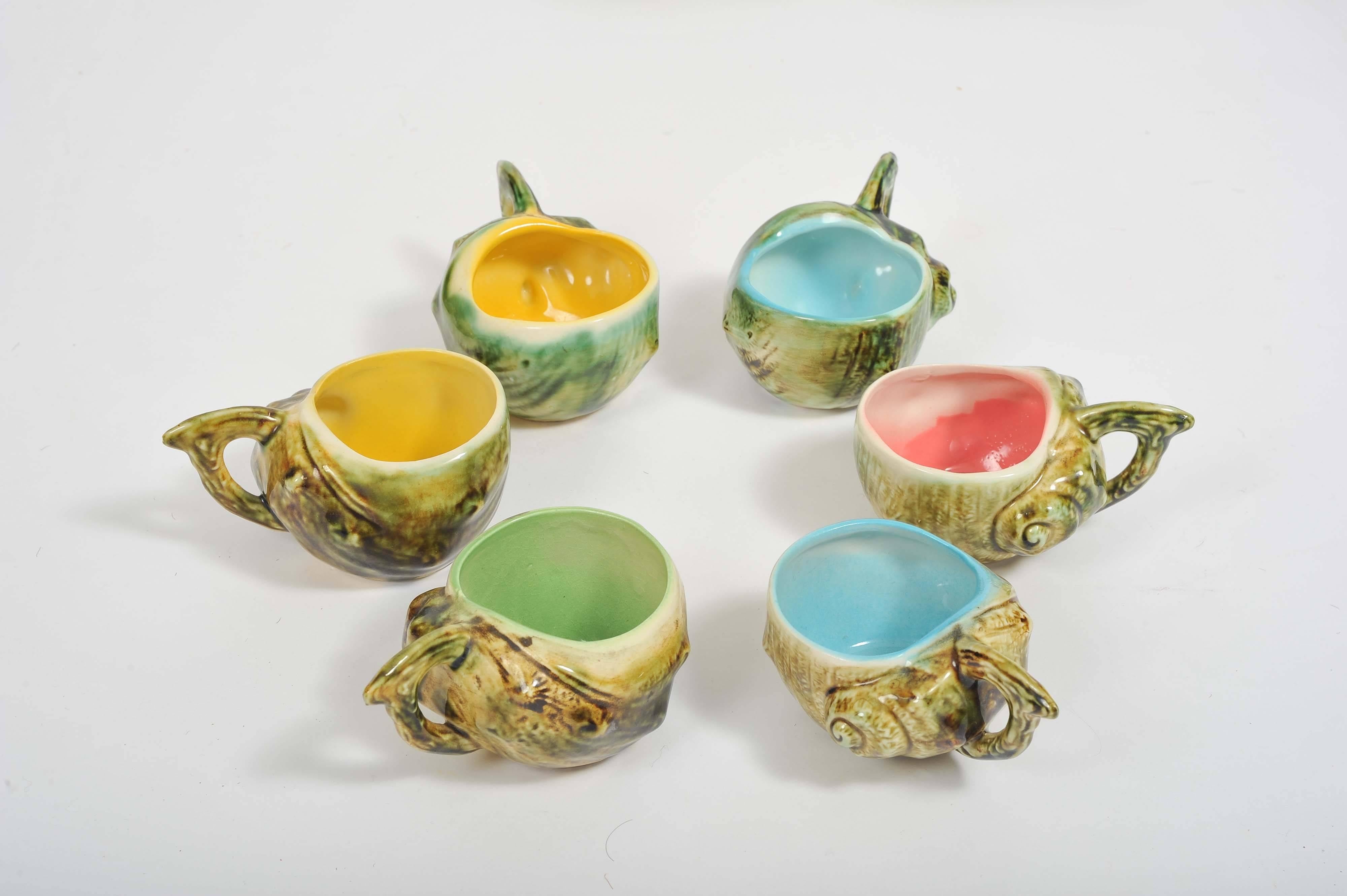 1950s Vintage Klemsker/La Panne Ceramic Green/Coloured 15 Pieces Tea Set  For Sale 4