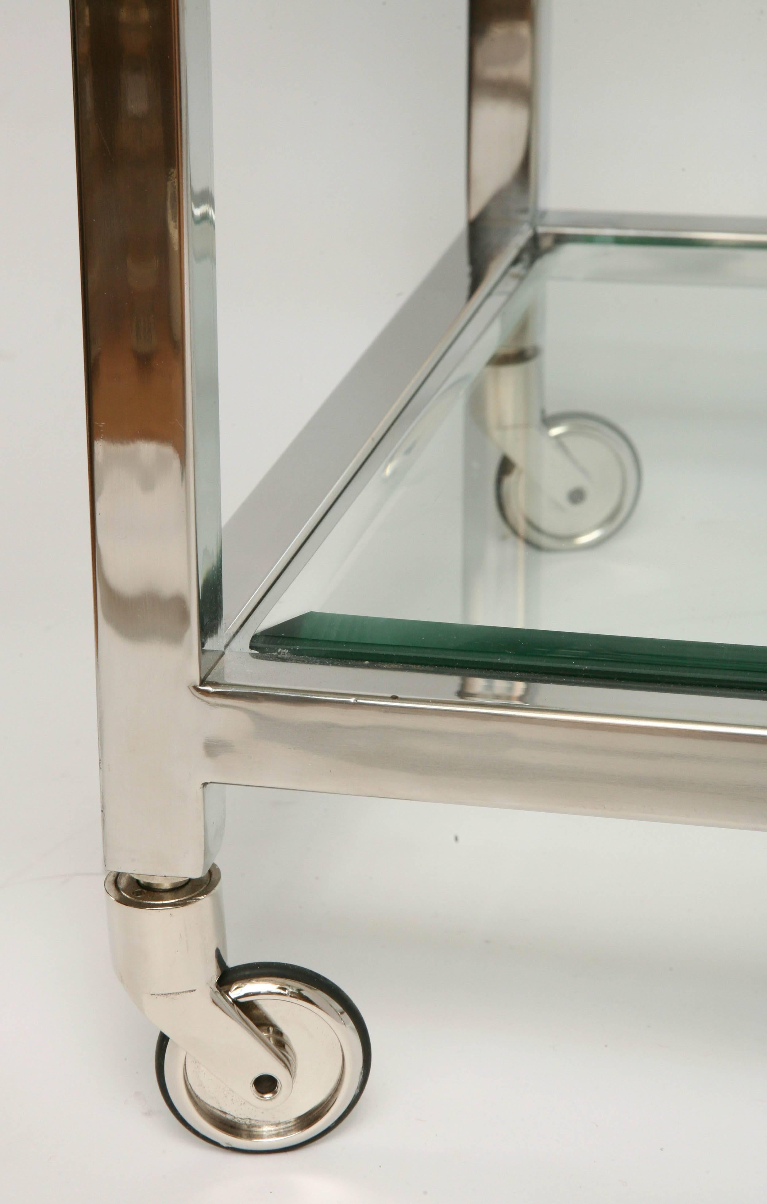 Modern Lucite and Chrome Bar Cart in the Style of Charles Hollis Jones 1