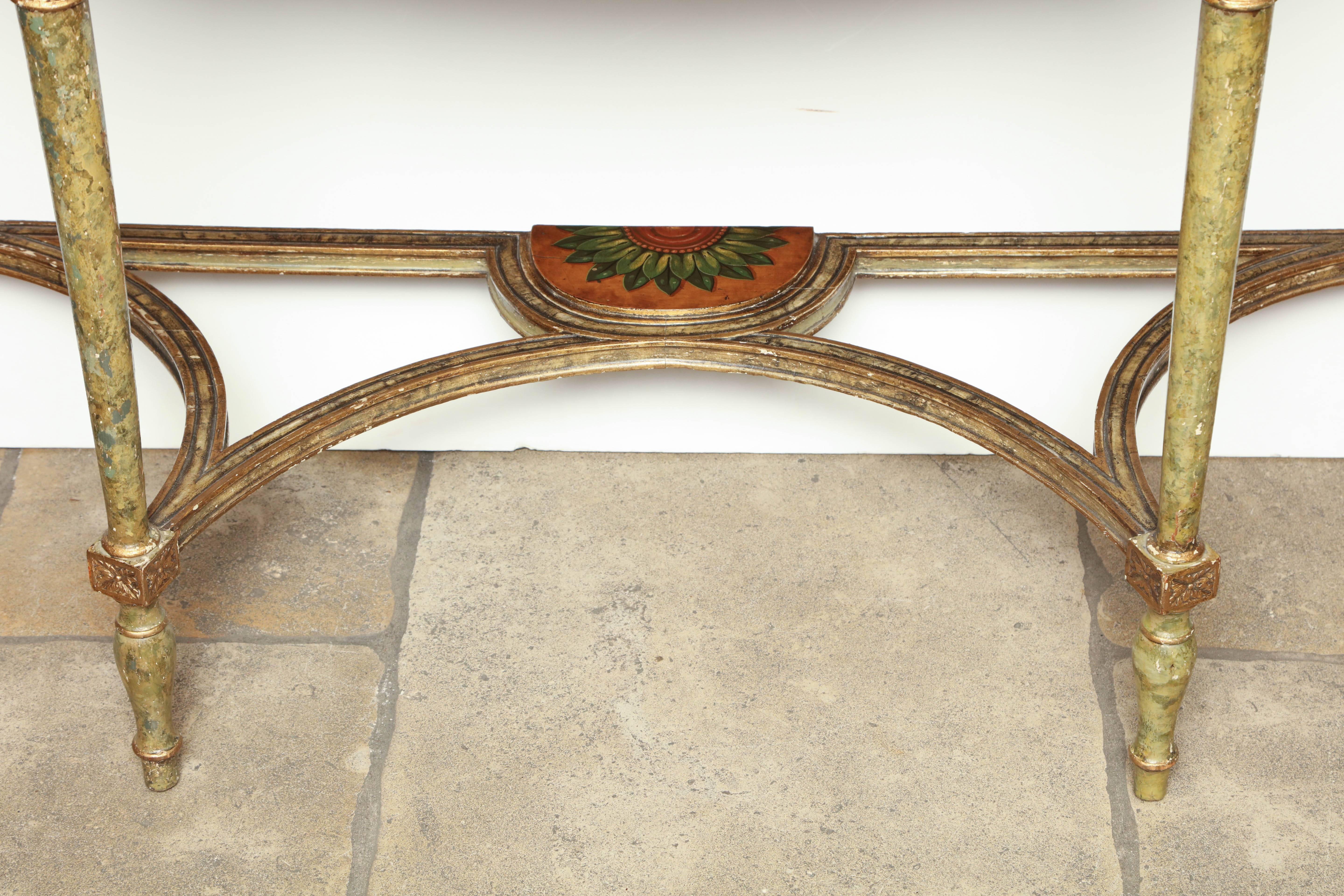 Fine George III Painted Demilune Console In Good Condition In Westwood, NJ