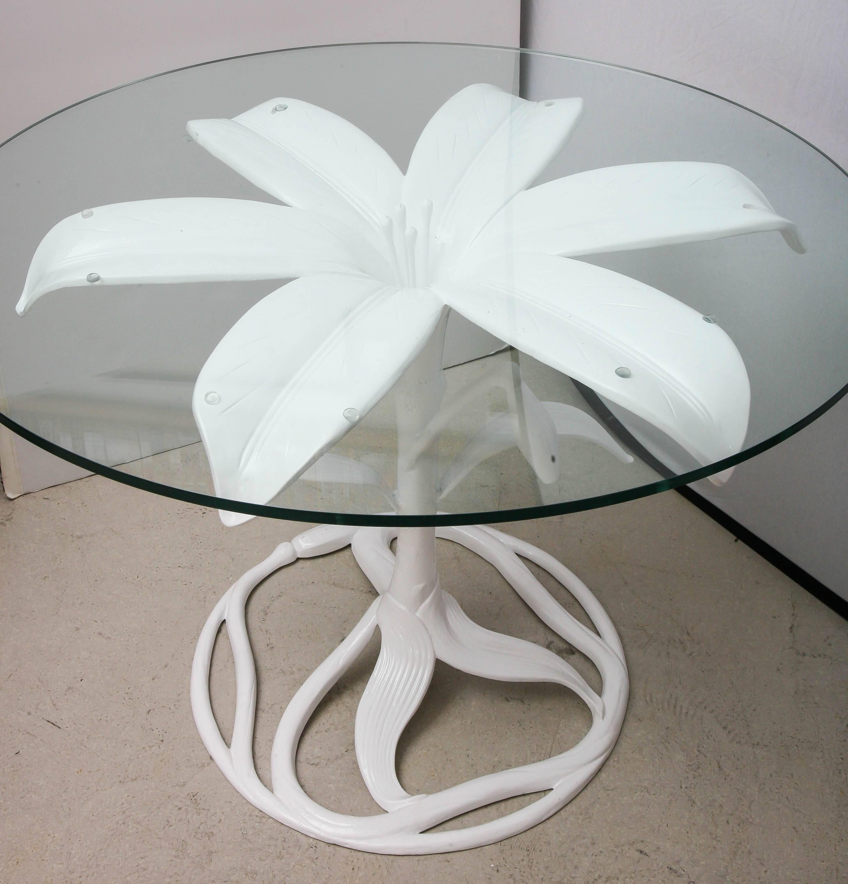 Arthur Court White Lacquered Lily Center Table 3