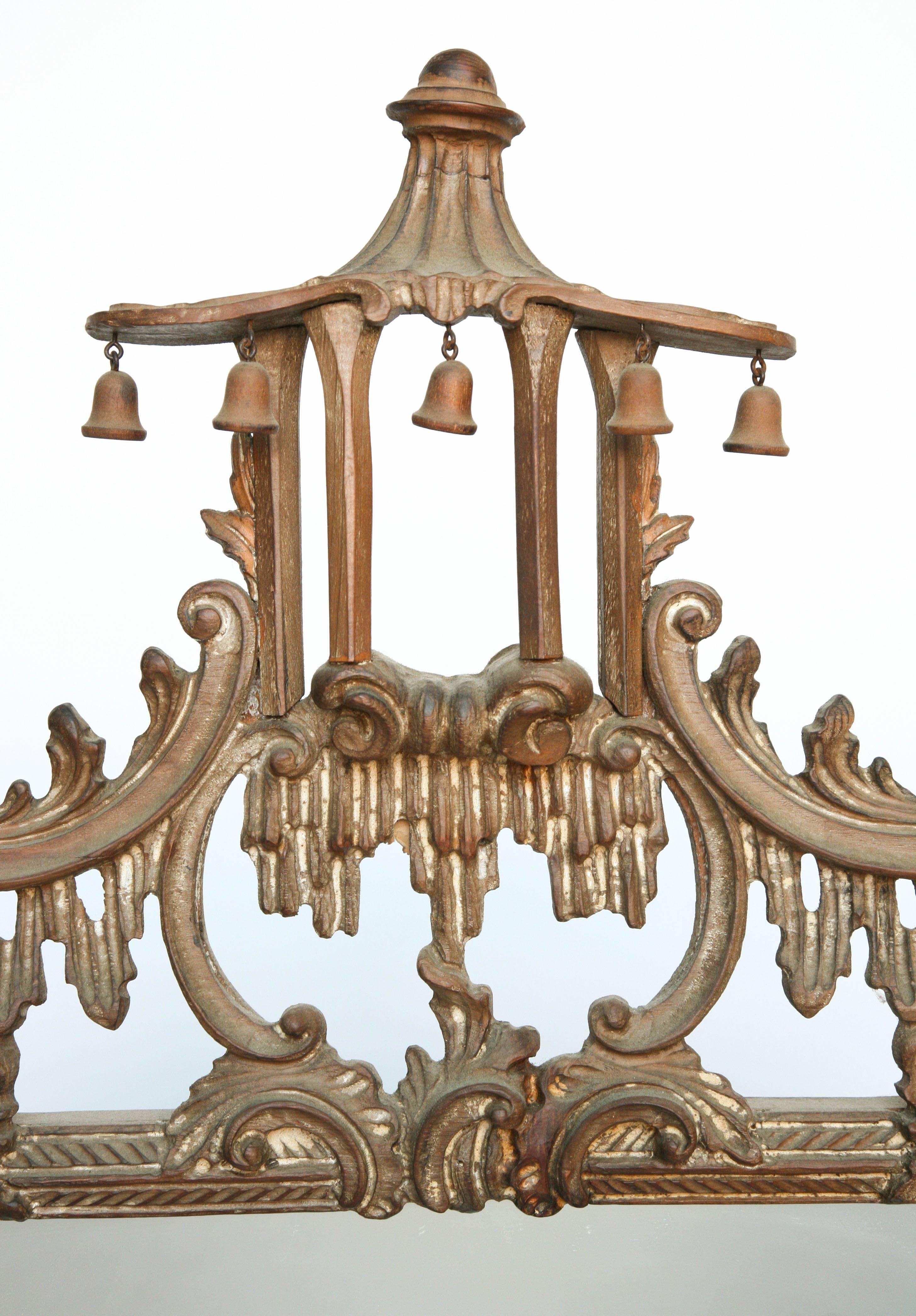 Elegant Chinoiserie Mirror with Pagoda Crown 2