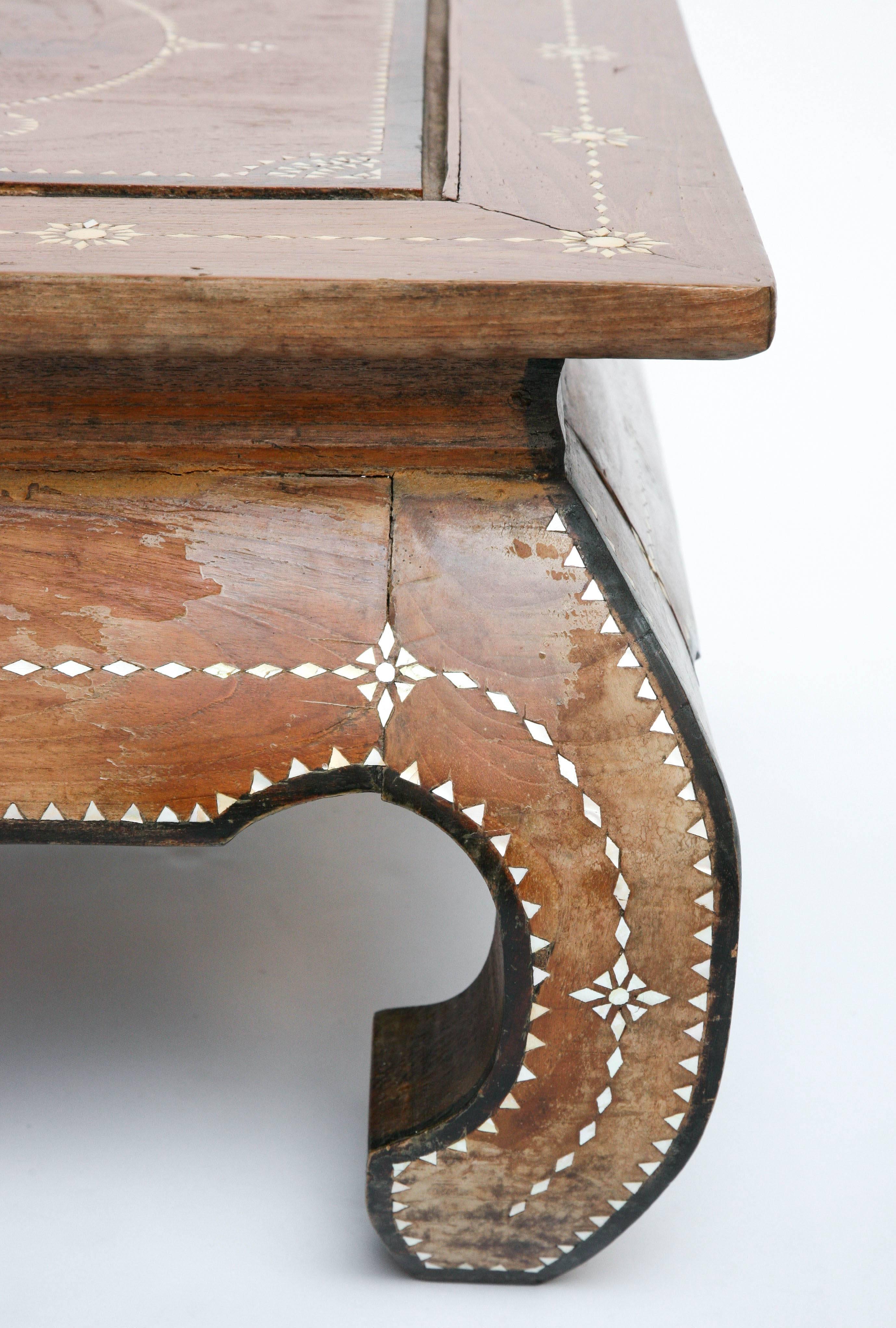 Superbly Inlaid Moroccan Coffee Table In Good Condition In West Palm Beach, FL