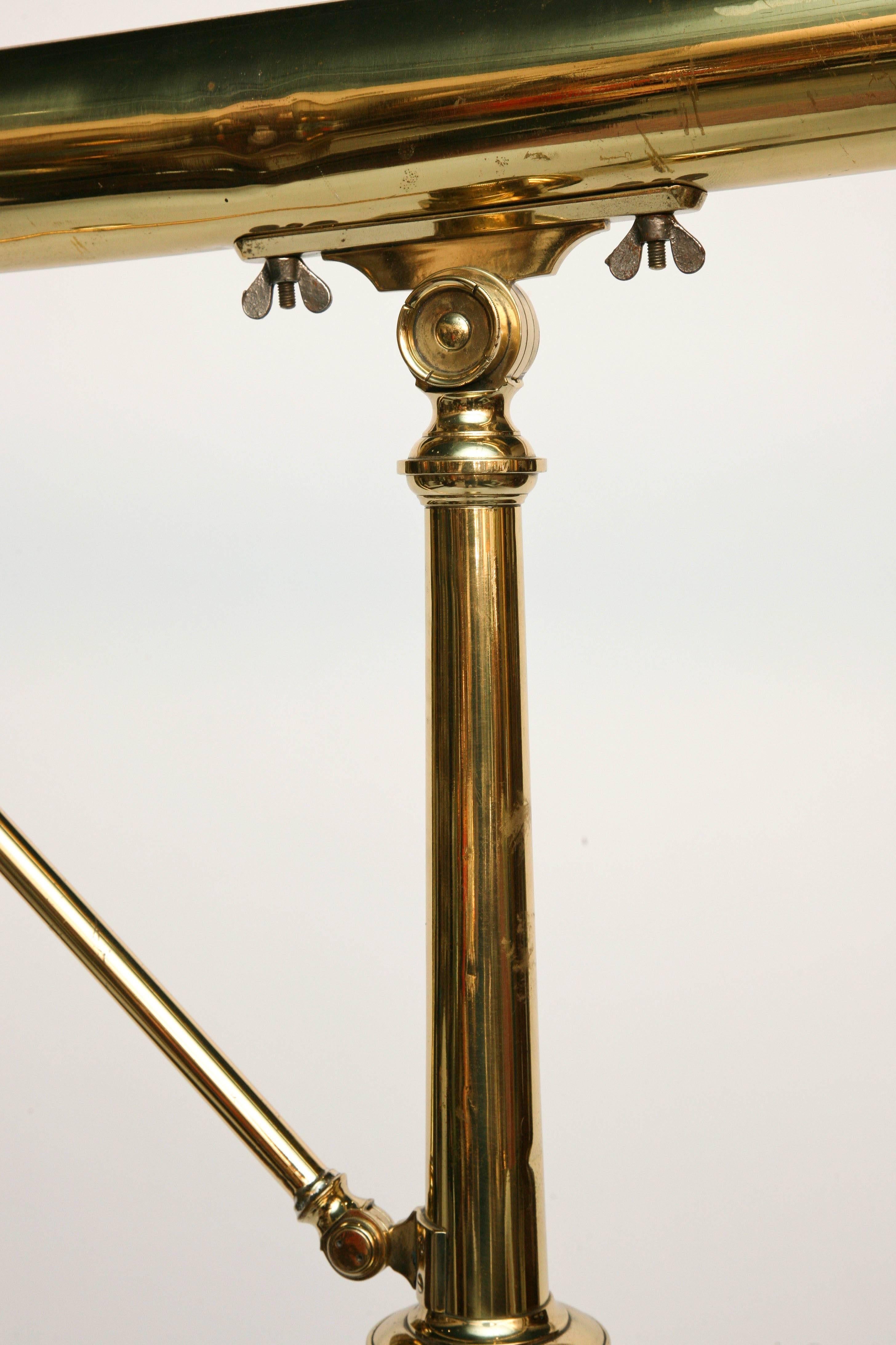 19th Century Brass Telescope on Stand In Good Condition In West Palm Beach, FL