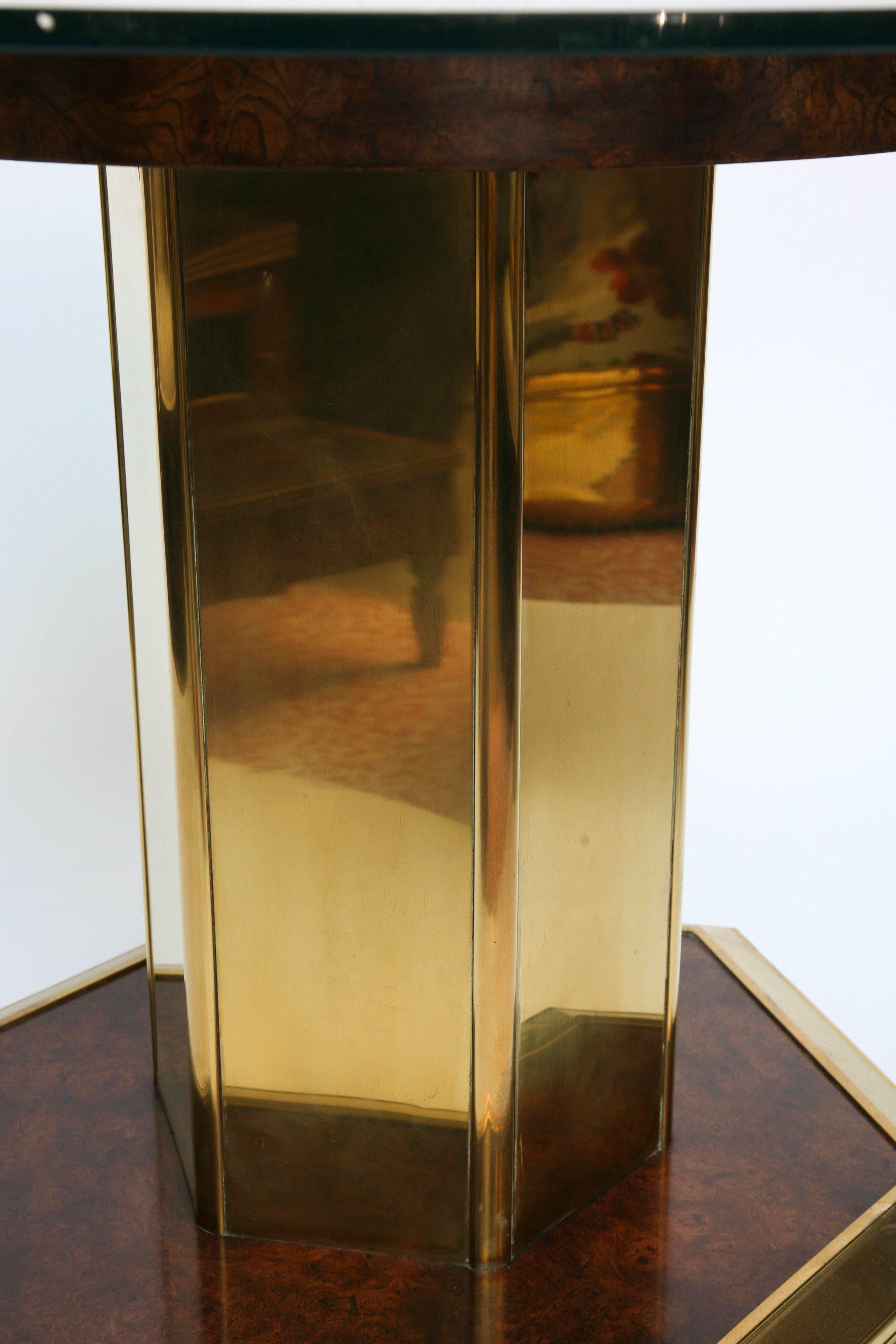 Brass Superb Mastercraft Style Pedestal Table