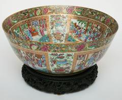 Important, Enormous, and Elaborate 19th Century Rose Mandarin Punch Bowl