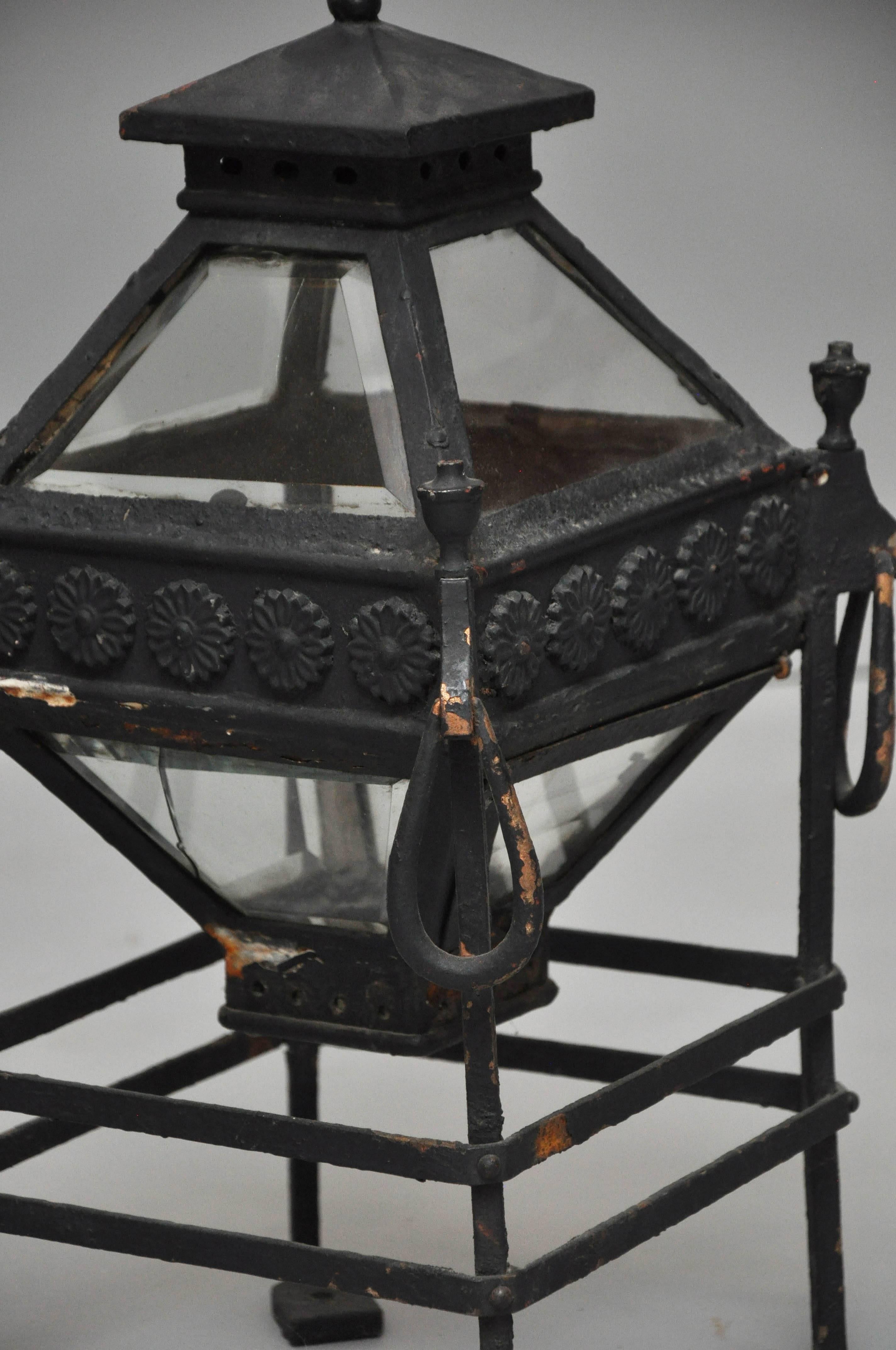 19th Century Pair of Iron Pillar Pagoda Lanterns