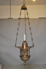 Large Antique Cathedral Bronze and Brass Candle Chandelier, New York, 1920