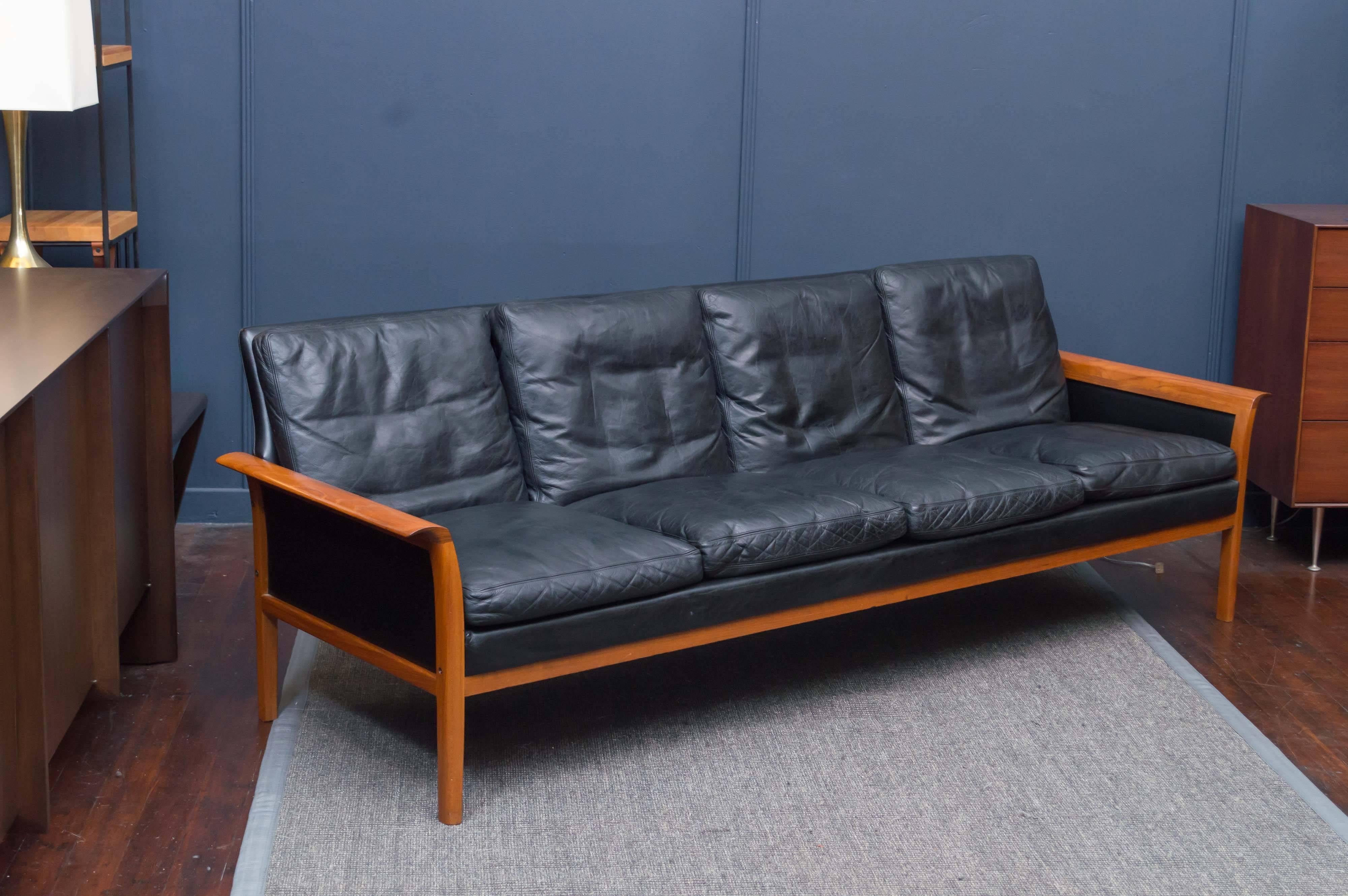 Danish Hans Olsen Leather Sofa