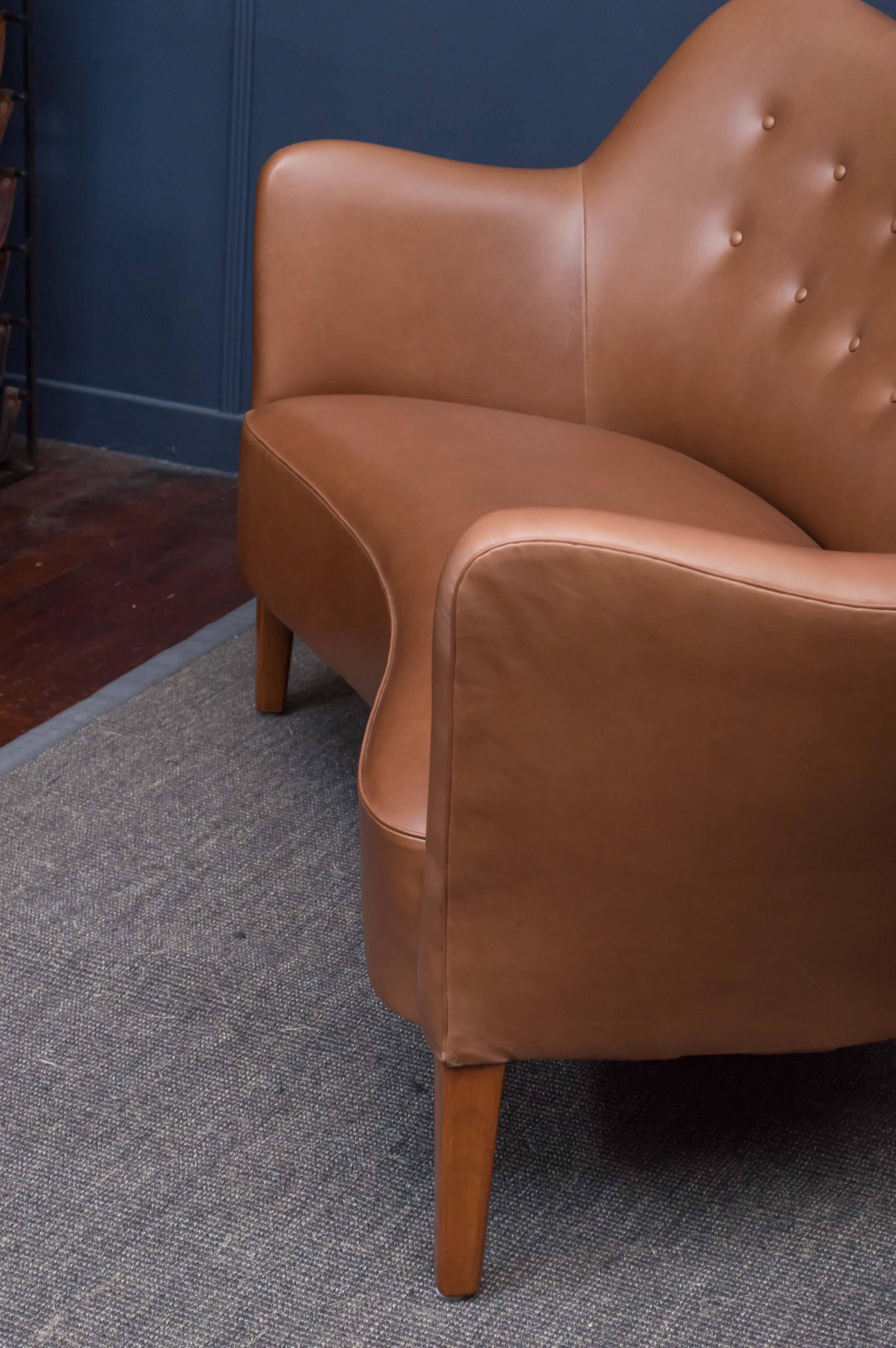Danish Cognac Leather Sofa 1