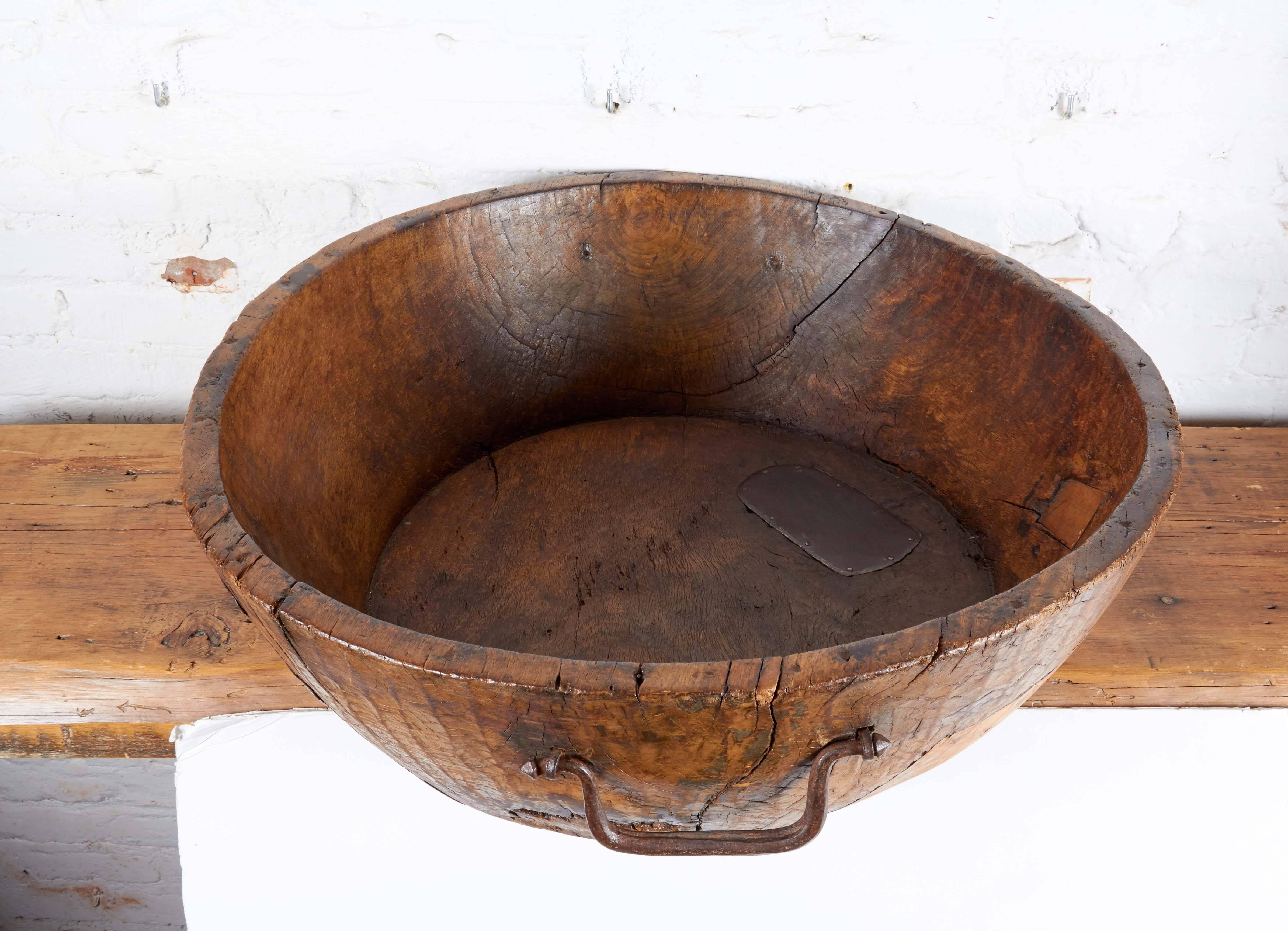 19th Century Hand-Carved Black Walnut Bowl For Sale
