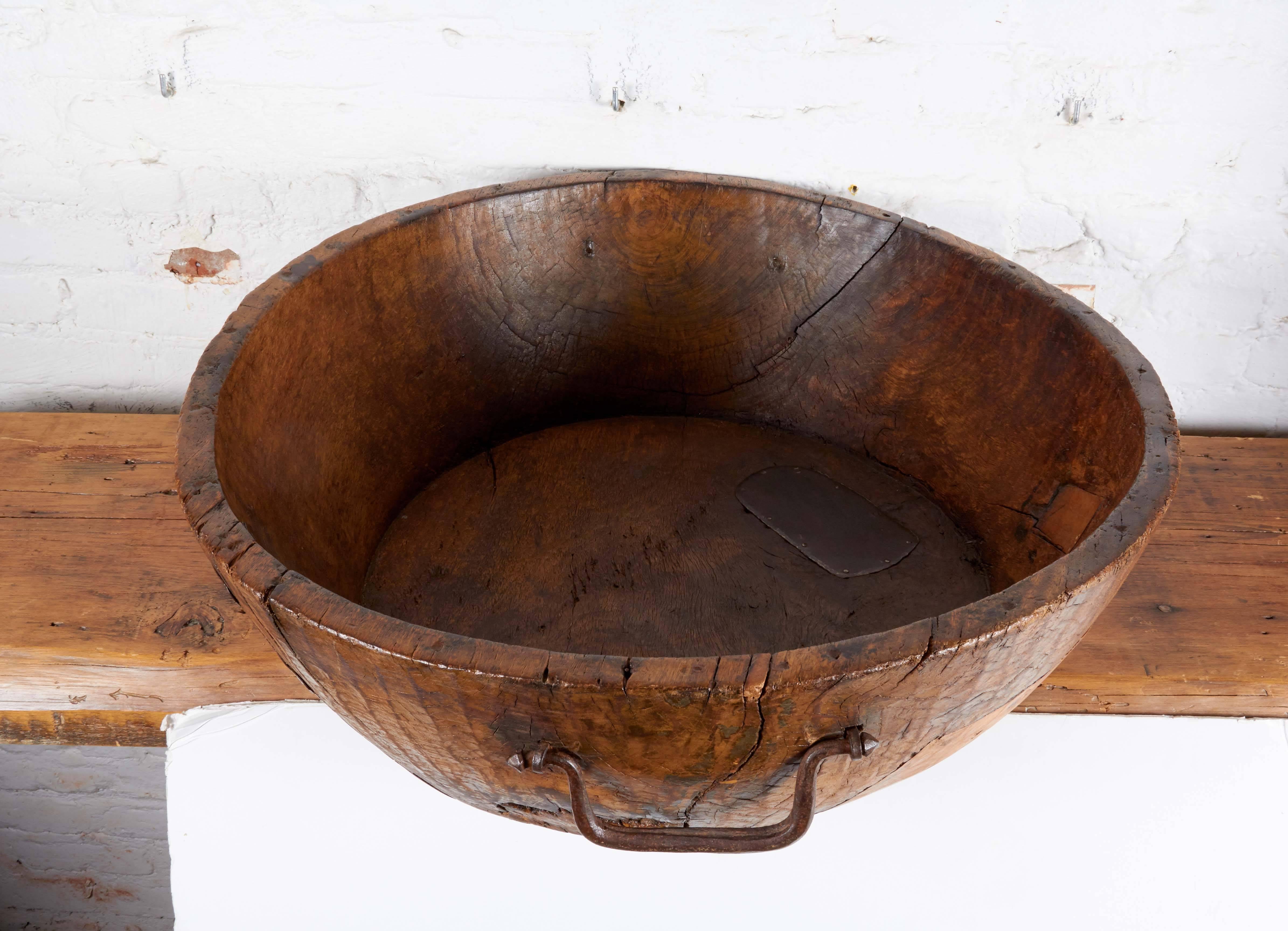 Hand-Carved Black Walnut Bowl For Sale 1