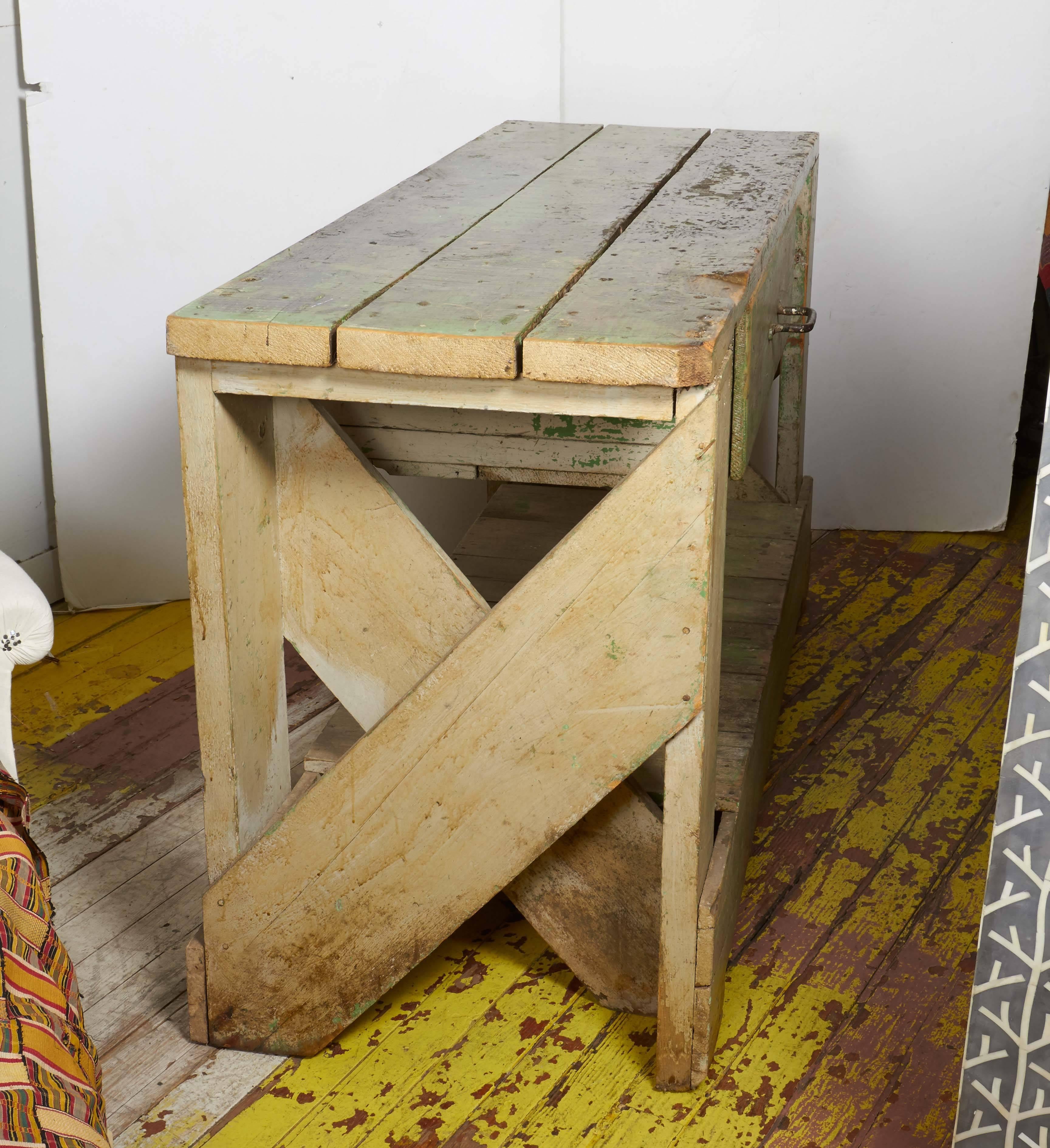 20th Century Green Work Bench For Sale