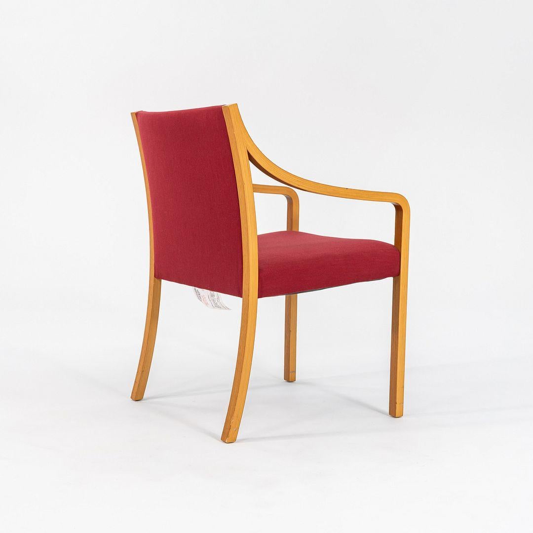 Américain 1987 Bert England for Stow & Davis Red Fabric Dining Chair 3x Disponible en vente