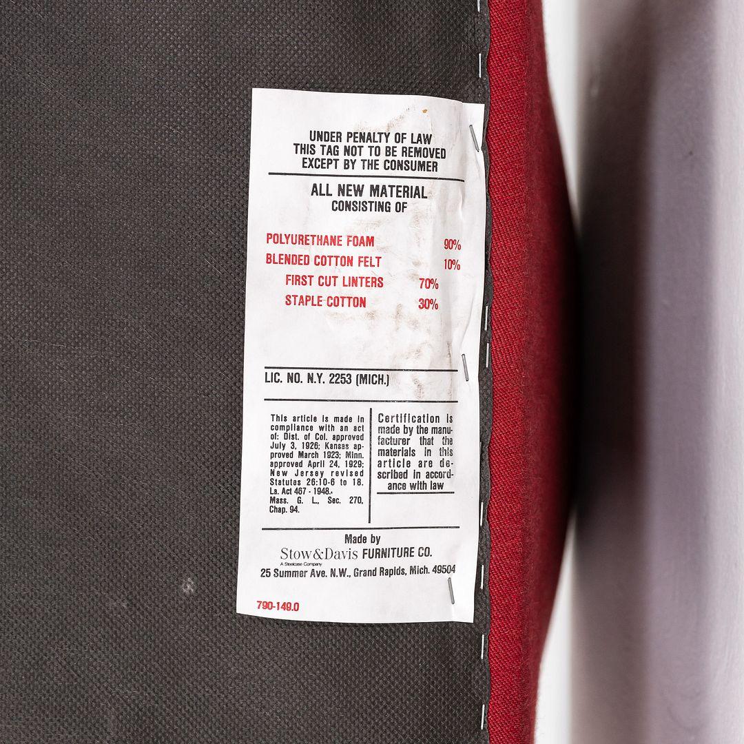 1987 Bert England for Stow & Davis Red Fabric Dining Chair 3x Disponible en vente 4