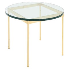 Tavolino in bronzo e vetro degli anni '70 Attribuito a Ward Bennetts 30 pollici