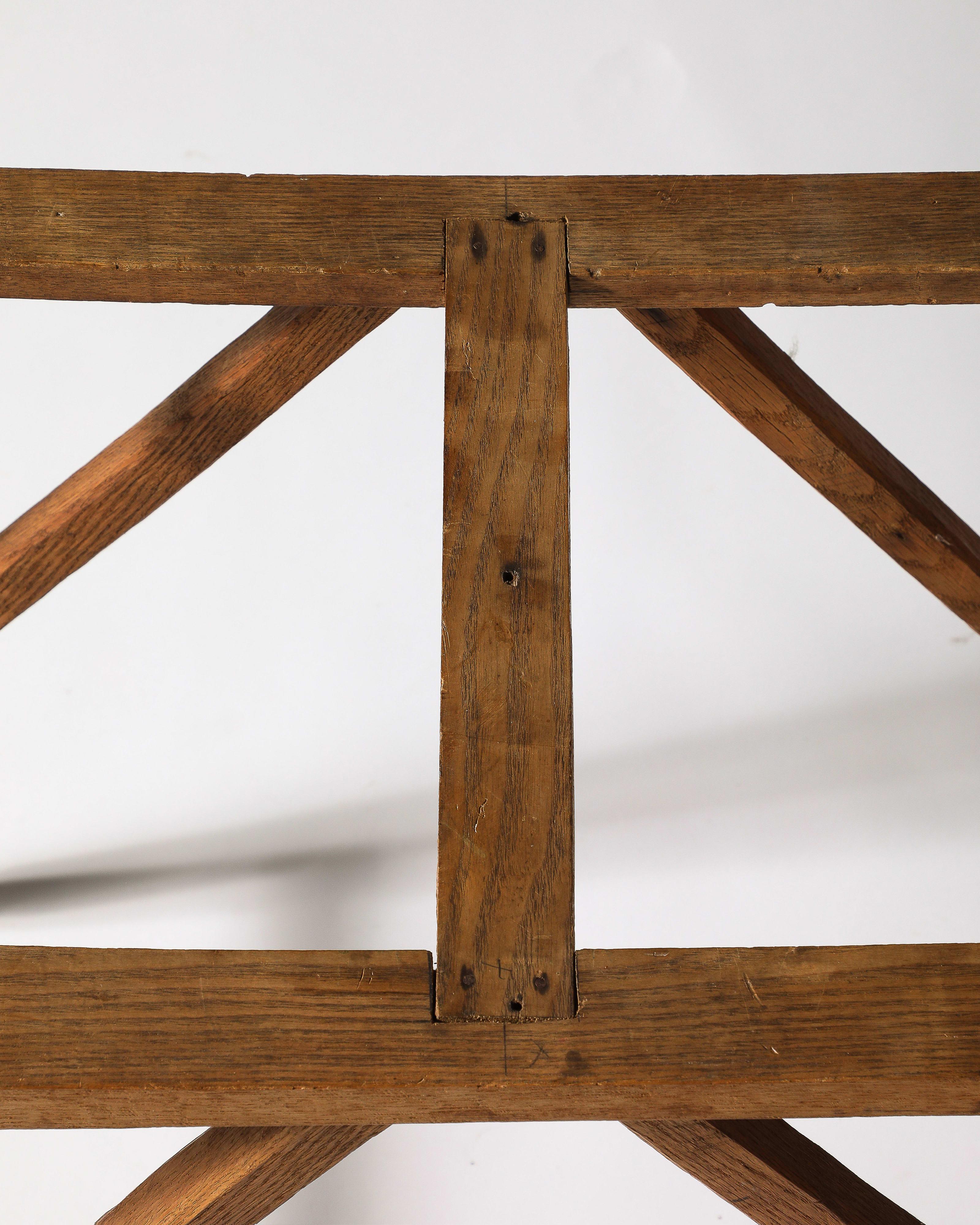 Oak Table Base with Casters, United States, c. 1950 For Sale 9
