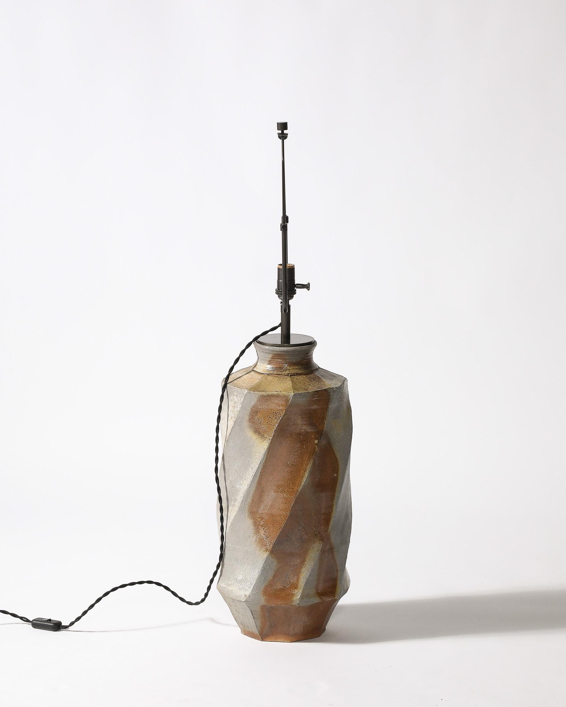 Lampe de table monumentale en céramique émaillée de La Borne, France, c. 1960 en vente 2
