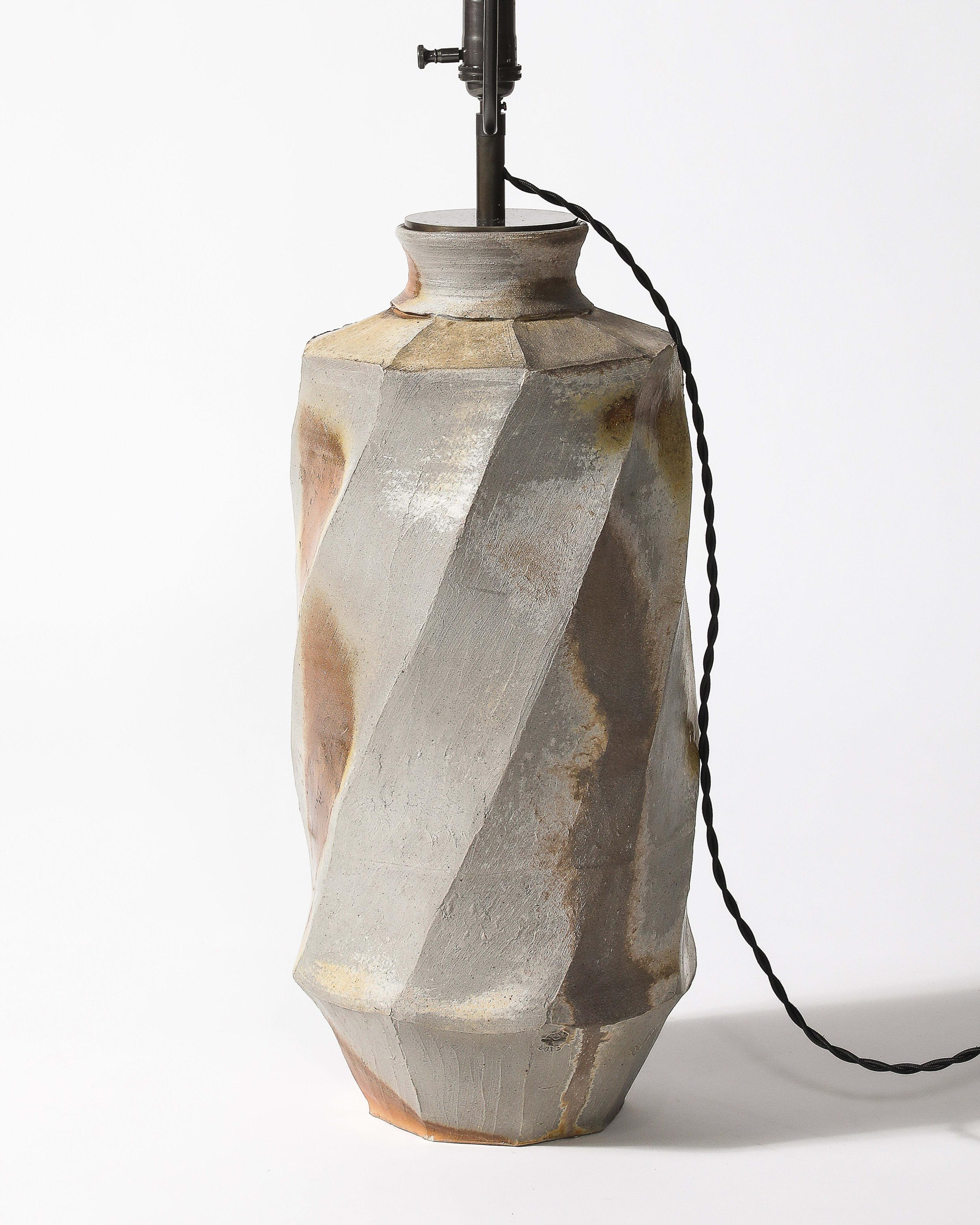 Lampe de table monumentale en céramique émaillée de La Borne, France, c. 1960 en vente 3