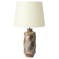 Lampe de table monumentale en céramique émaillée de La Borne, France, c. 1960