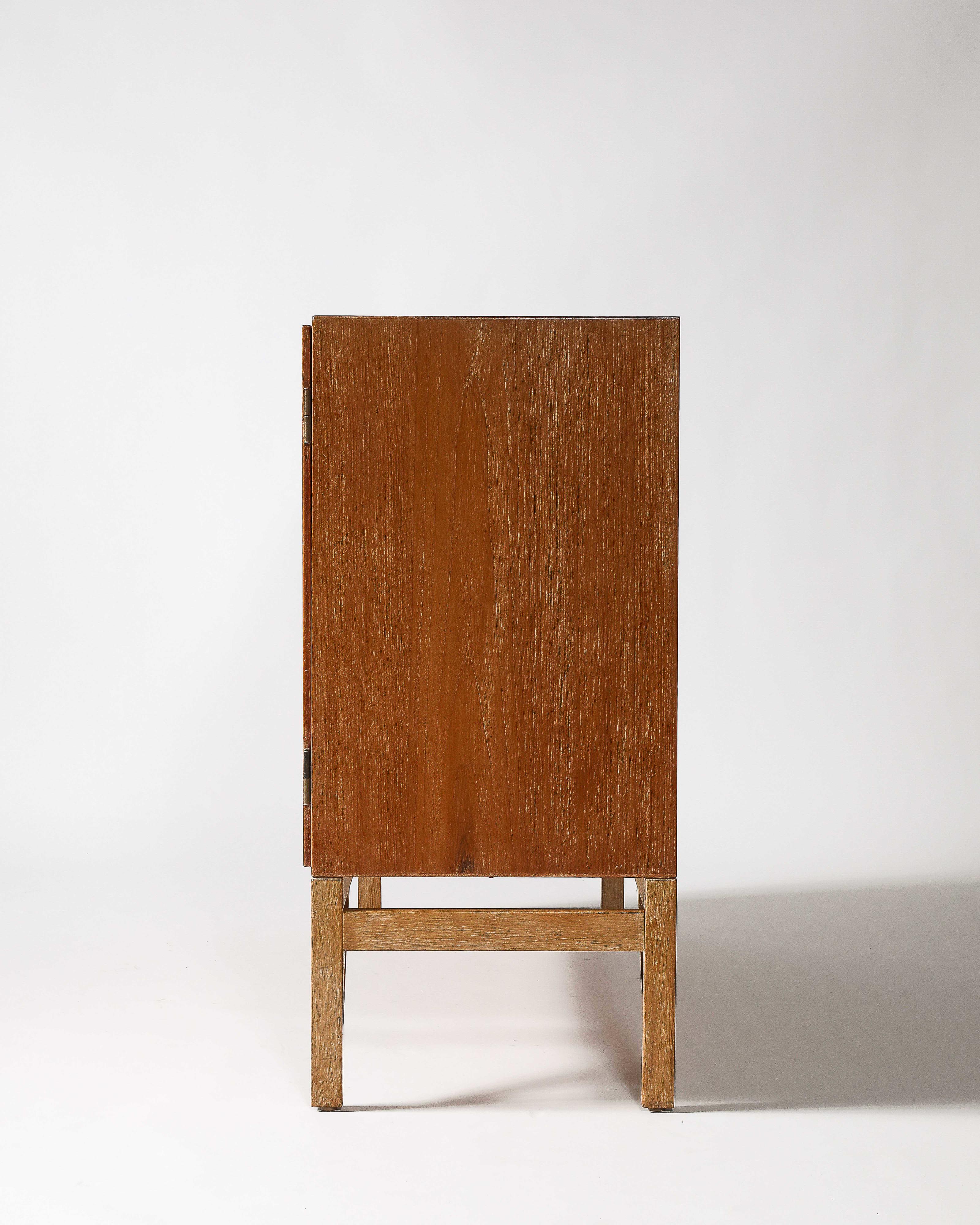 Teak, Oak and Patinated Brass Sideboard by Borge Mogensen, Denmark, c. 1960 For Sale 2