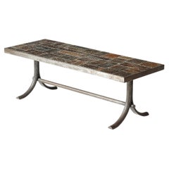 Coffee Table Metal, Stone France, c. 1950