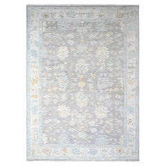 10'x14' Fossil Gray Supple Collection Tone On Tone Handgeknüpfter Teppich aus reiner Wolle