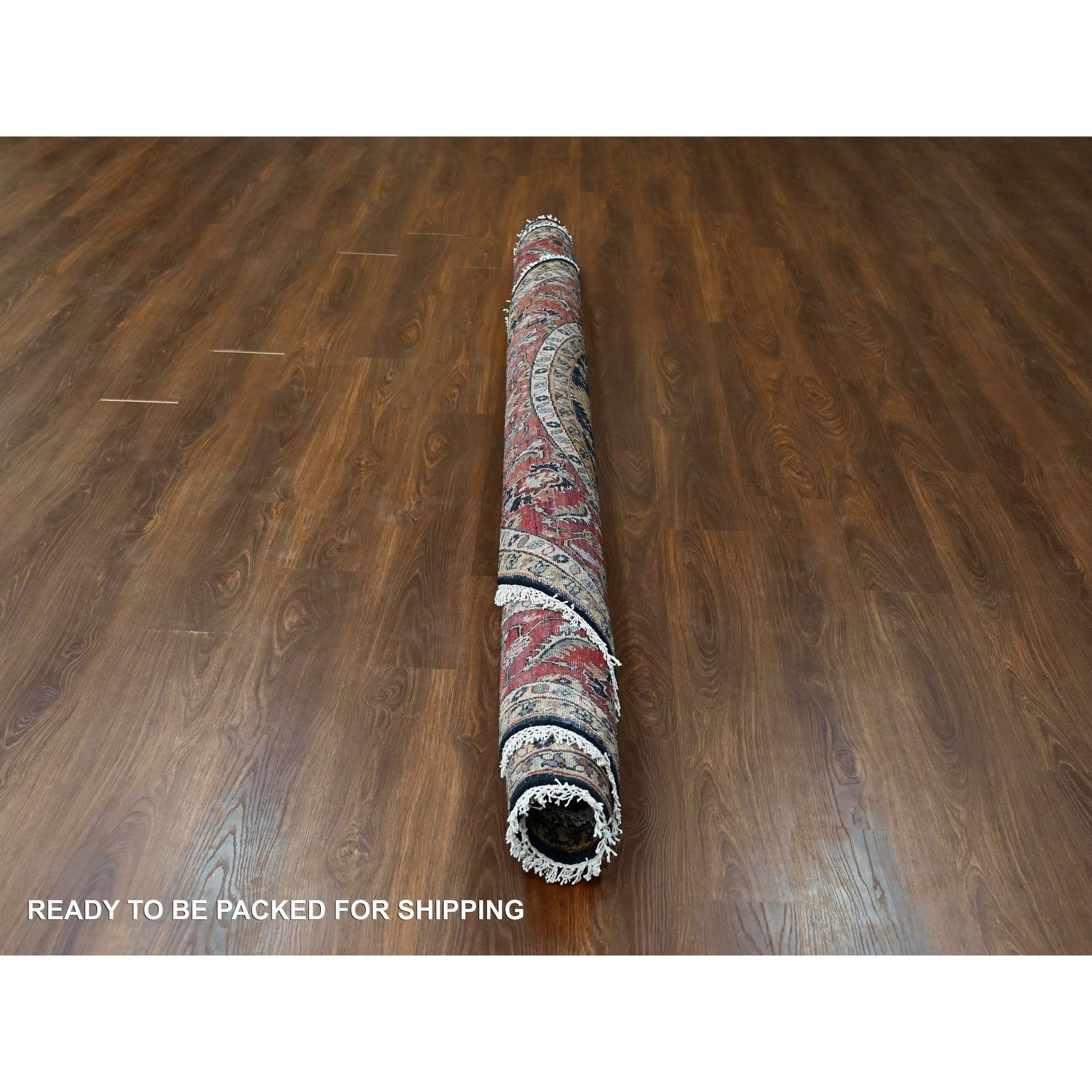 XXIe siècle et contemporain 10'x10' Power Noir Noué à la main Karajeh Design Pure Laine Tapis Oriental Rond en vente