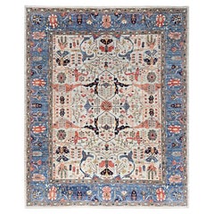 12'x14'10" Cloud Gray Aryana Grade Bijar Garus Design Hand Knotted Soft Wool Rug