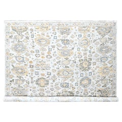 12'1"x15' Gray Antiqued Persian with Ziegler Mahal Design Hand Knotted Wool Rug