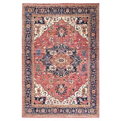 11'10"x17'7" Coral Red Aryana Collection Serapi Heriz Design Hand Knotted Wool
