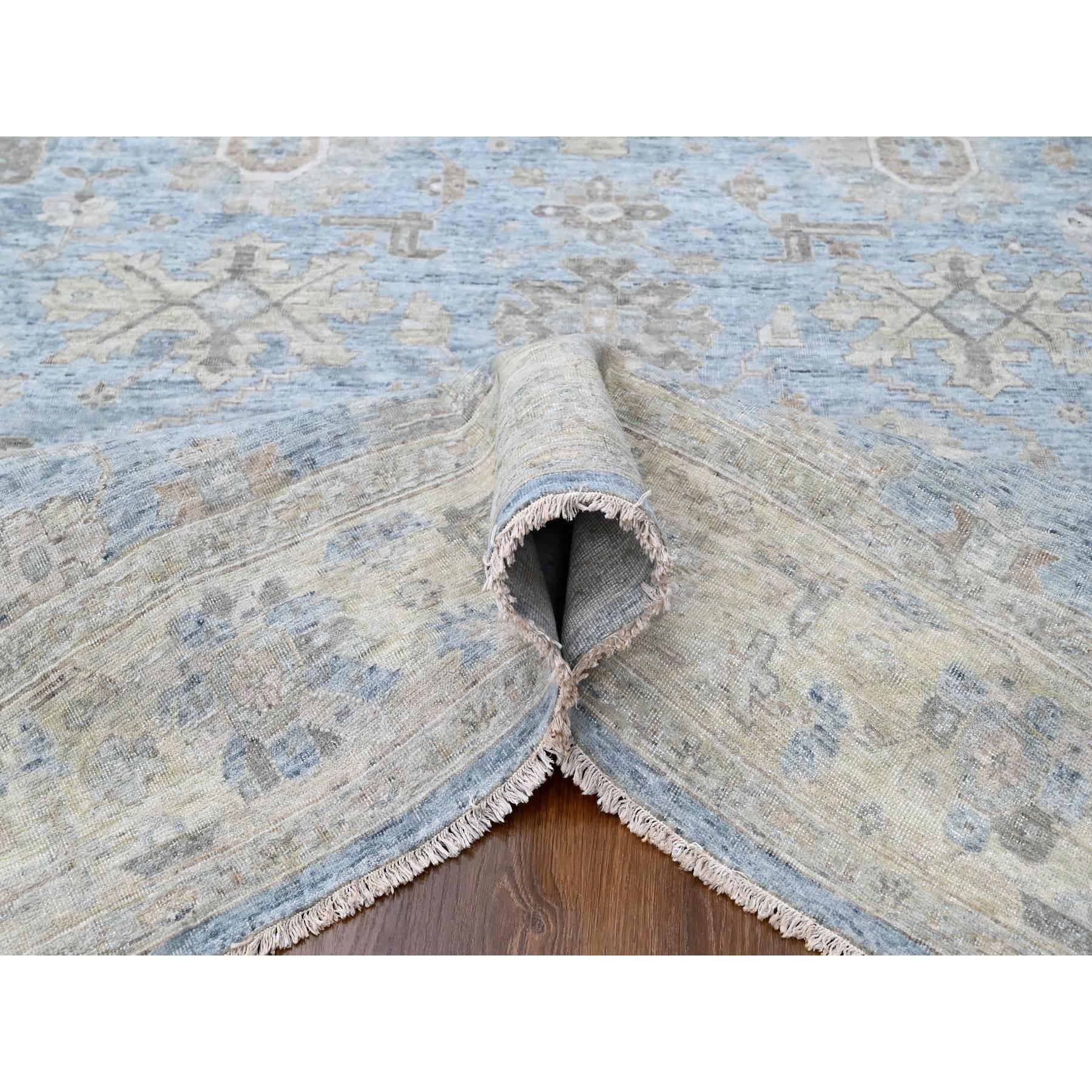 9'x12' Blauer antiker Perser mit Ziegler Mahal Design Handgeknüpfter Wollteppich im Zustand „Neu“ im Angebot in Carlstadt, NJ