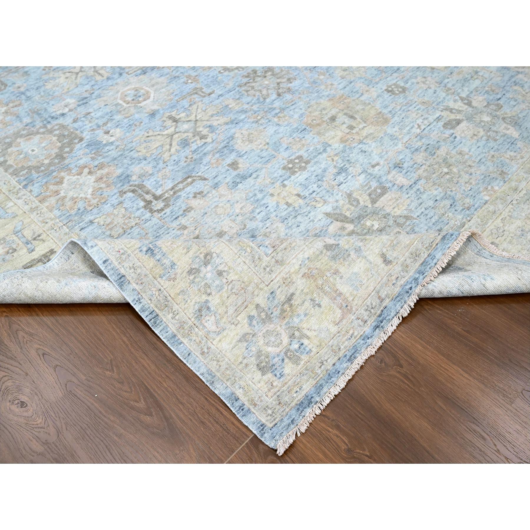 9'x12' Blauer antiker Perser mit Ziegler Mahal Design Handgeknüpfter Wollteppich (21. Jahrhundert und zeitgenössisch) im Angebot