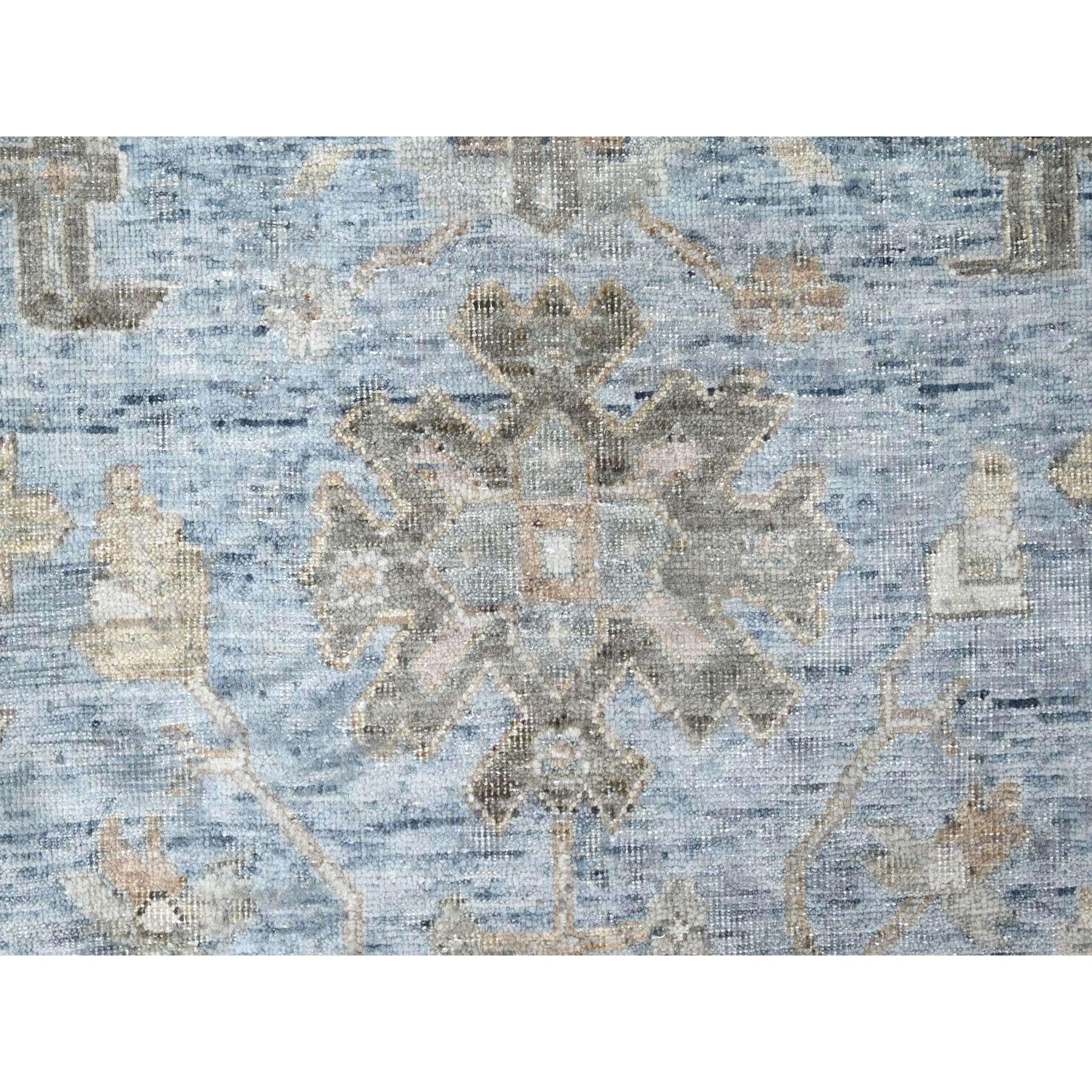 9'x12' Blauer antiker Perser mit Ziegler Mahal Design Handgeknüpfter Wollteppich im Angebot 1