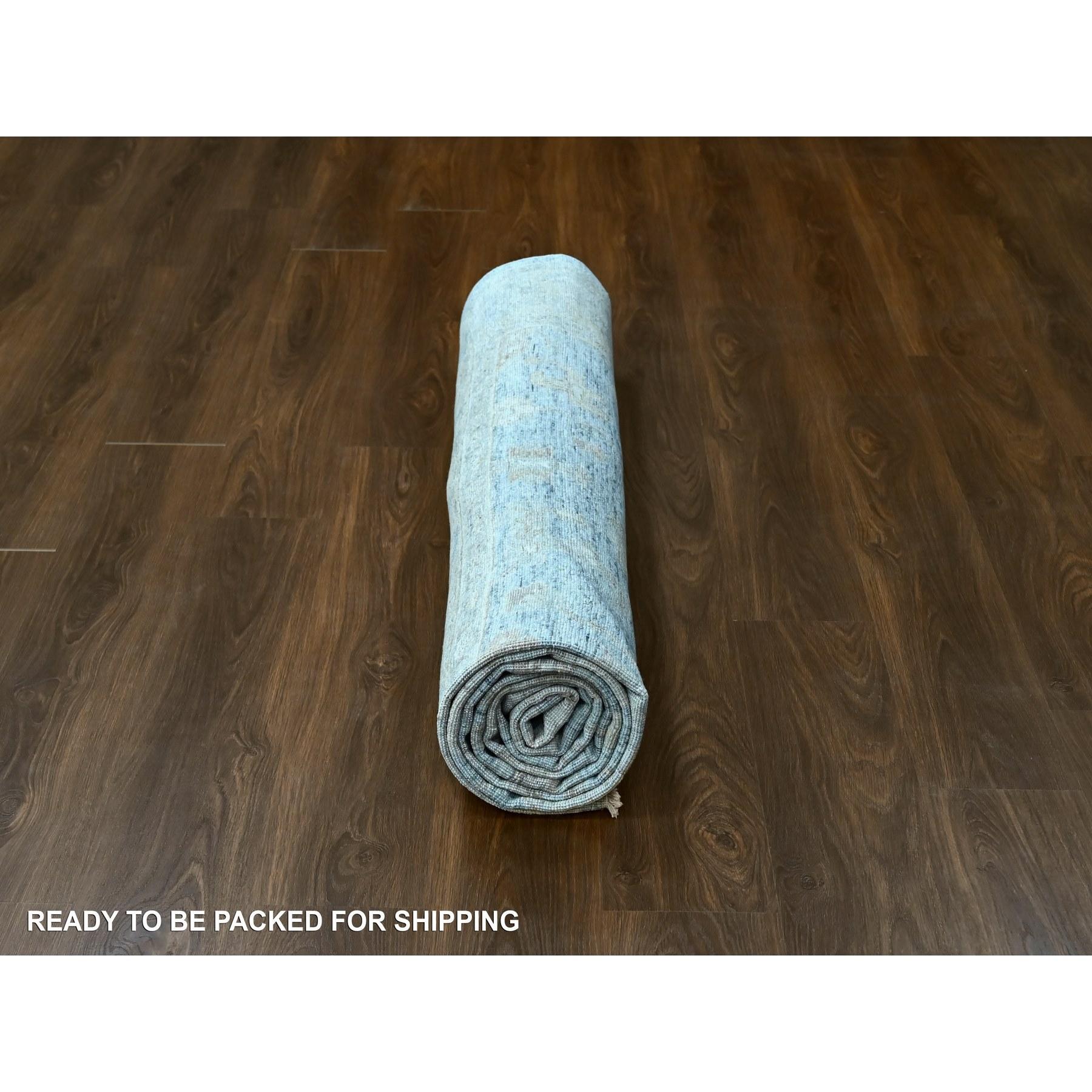 9'x12' Blauer antiker Perser mit Ziegler Mahal Design Handgeknüpfter Wollteppich im Angebot 2
