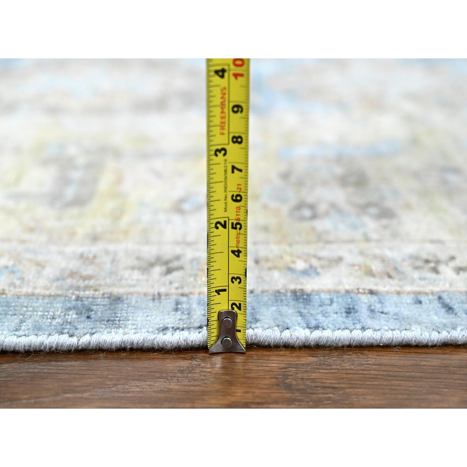 9'x12' Blauer antiker Perser mit Ziegler Mahal Design Handgeknüpfter Wollteppich im Angebot 3