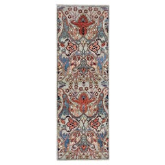2'8"x8'3" Gray Bijar Garus Design Aryana Collection Hand Knotted Wool Runner Rug