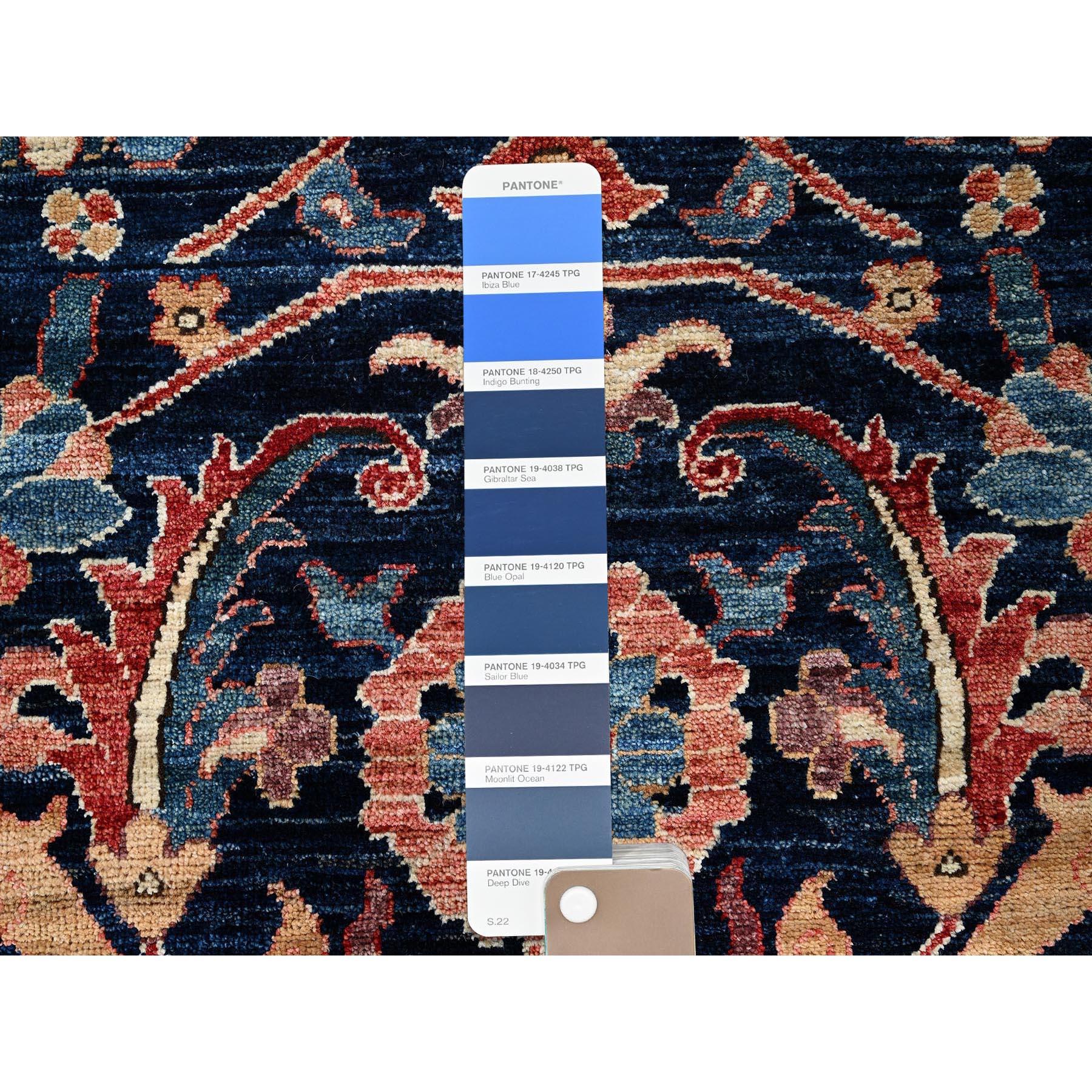 3'x5' Yale Blau Nordwest Persisch mit All Over Design Handgeknüpfter Wollteppich (Afghanisch) im Angebot