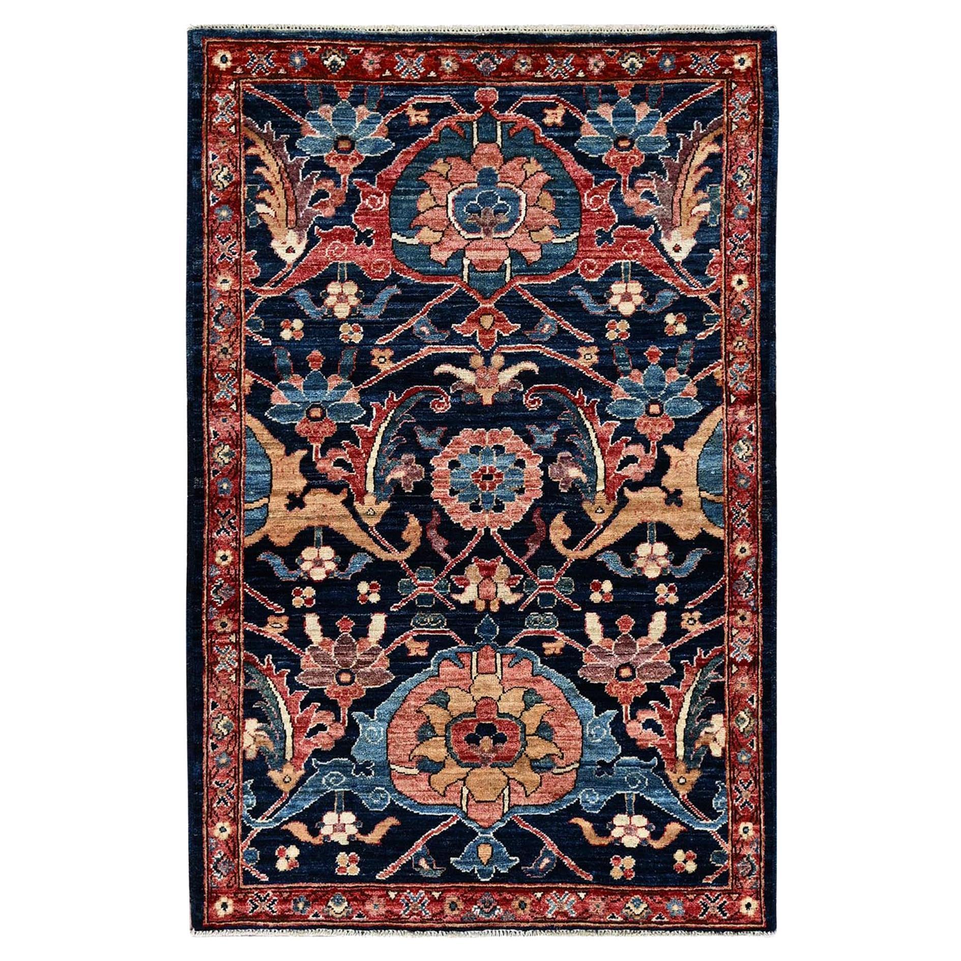 3'x5' Yale Blau Nordwest Persisch mit All Over Design Handgeknüpfter Wollteppich