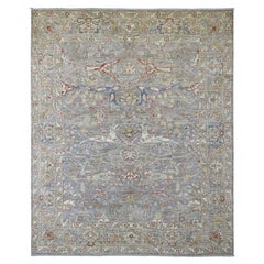 8'x9'7" Jet Gray Peshawar Bijar Garus Design Mountain Wool Hand Knotted Rug