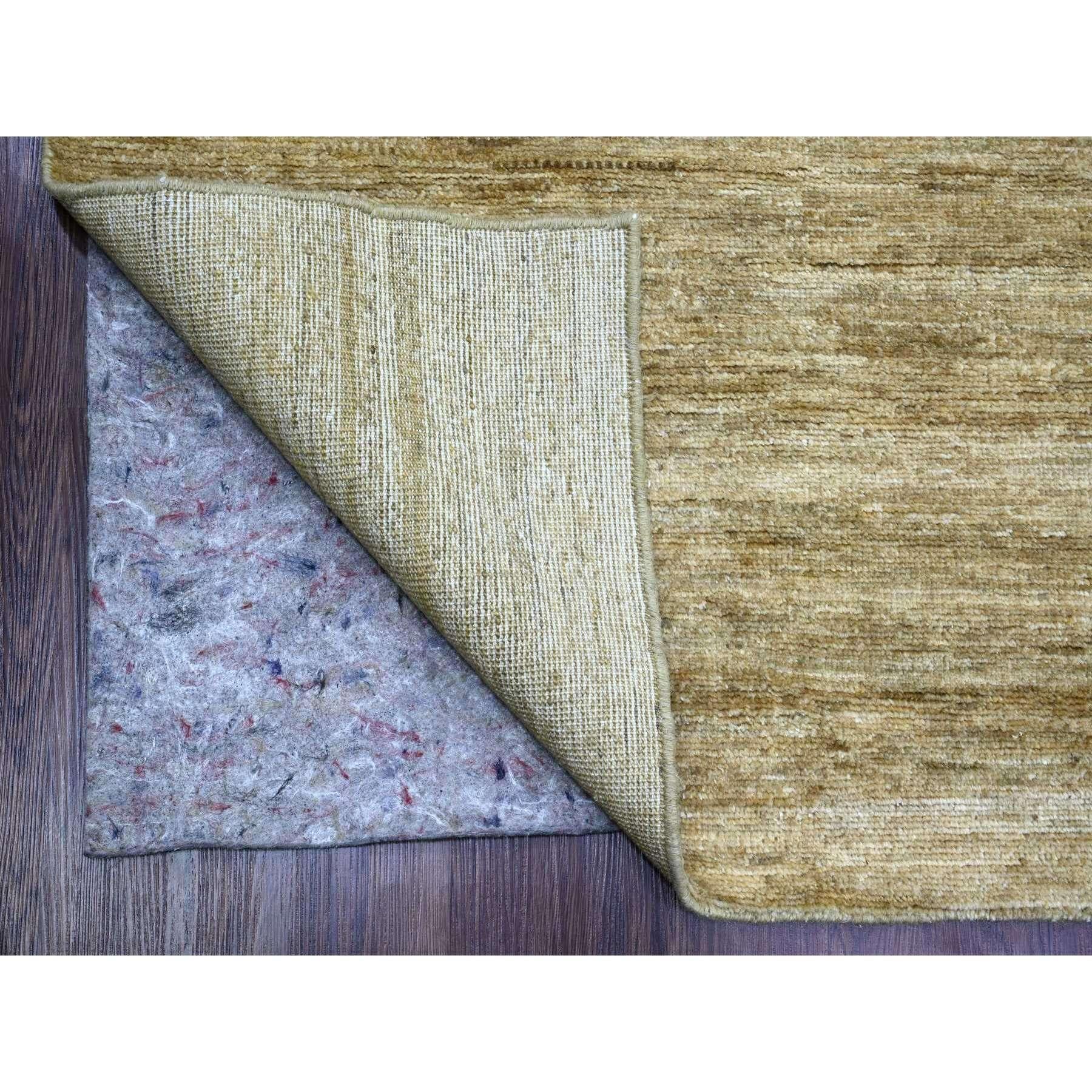 8'x9' Kupferbrauner handgesponnener Ghazni Wollteppich mit handgeknüpften Mustern (Afghanisch) im Angebot