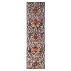 2'8"x10'1" Misty Gray Bijar Garus Design Hand Knotted Wool Runner Oriental Rug