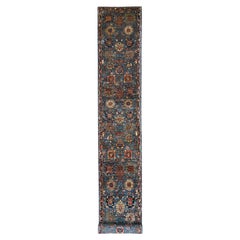 2'7"x21'5" Blue Northwest Persian All Over Design Hand Knotted Wool Runner Rug