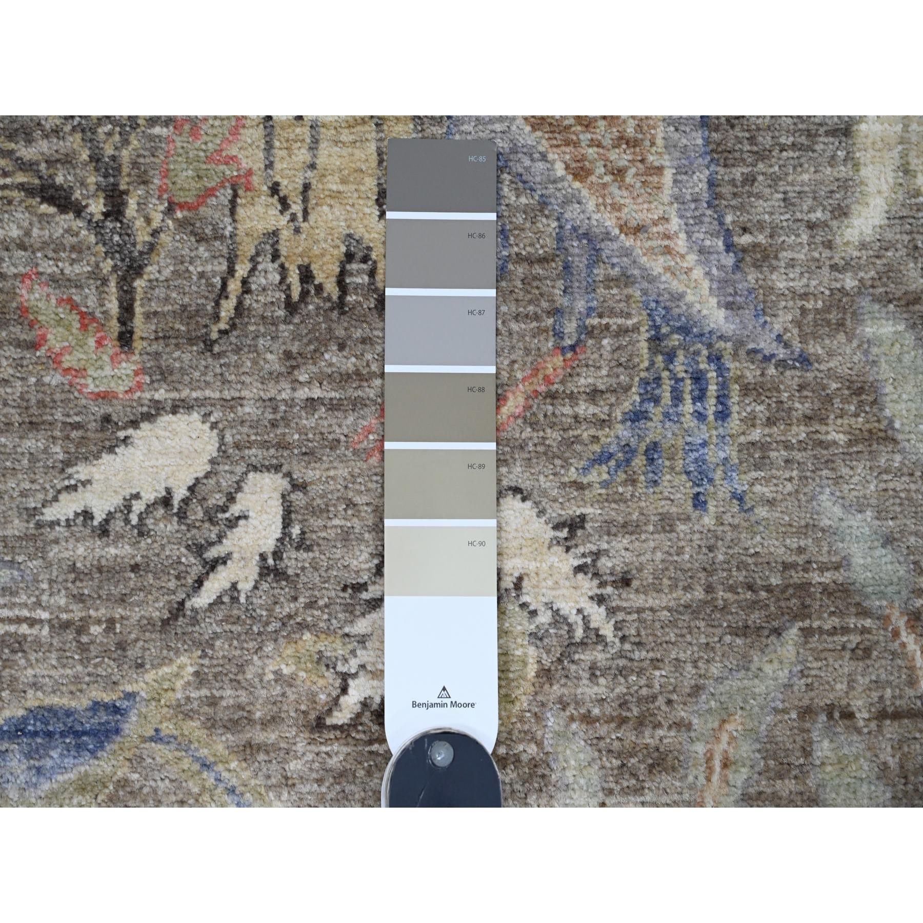 Oushak Tappeto Runner in lana annodato a mano Peshawar Birds of Paradise Design in vendita