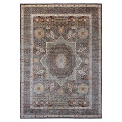 9'9"x13'8" Brown 14th Century Mamluk Dynasty Pattern Hand Knotted Pure Wool Rug
