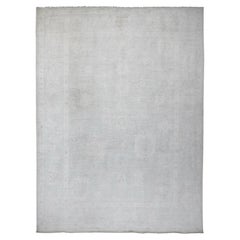 10'x13'8" Gray Afghan Angora Oushak Leaf Design Hand Knotted Pure Wool Rug