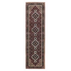 2'8 "x10'2" Rot Tabriz Mahi Fish Design Wolle Hand geknüpft Läufer Teppich